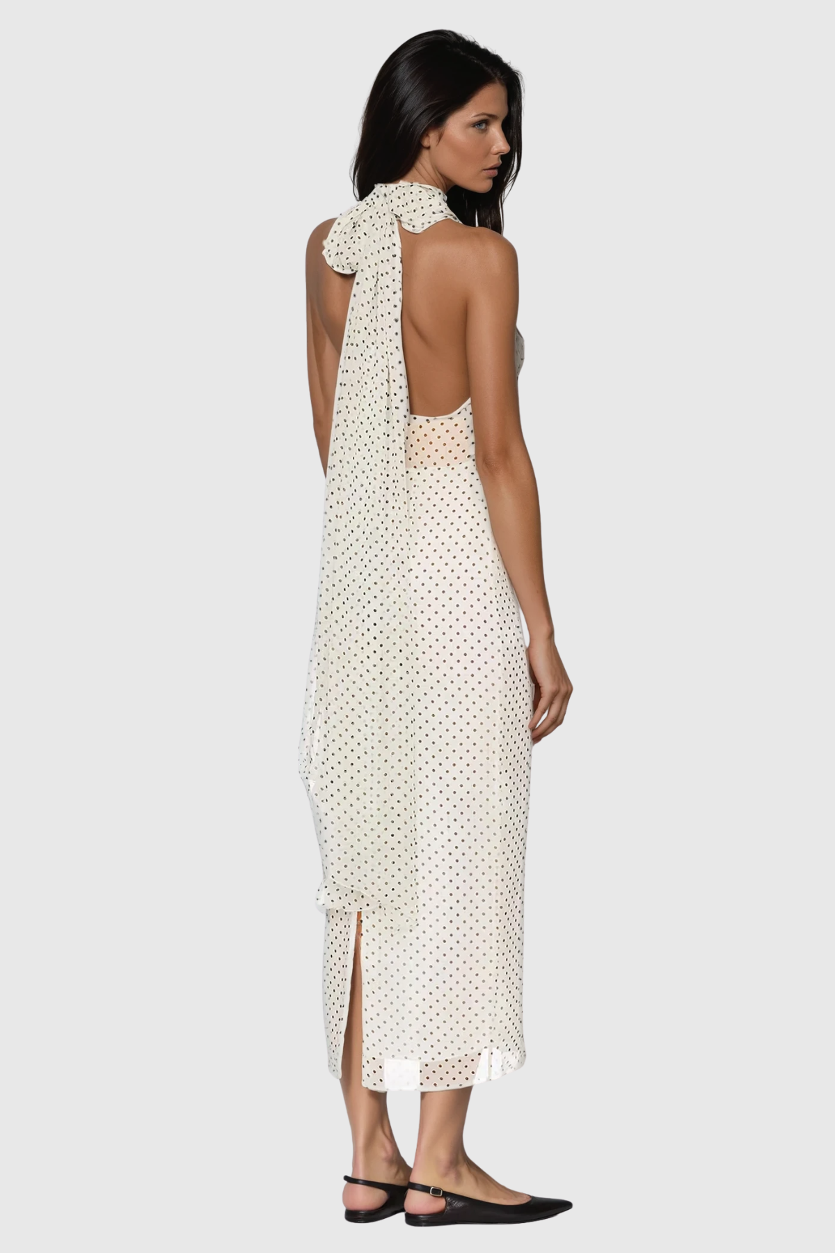 Cismaan Dot Scarf Maxi Dress