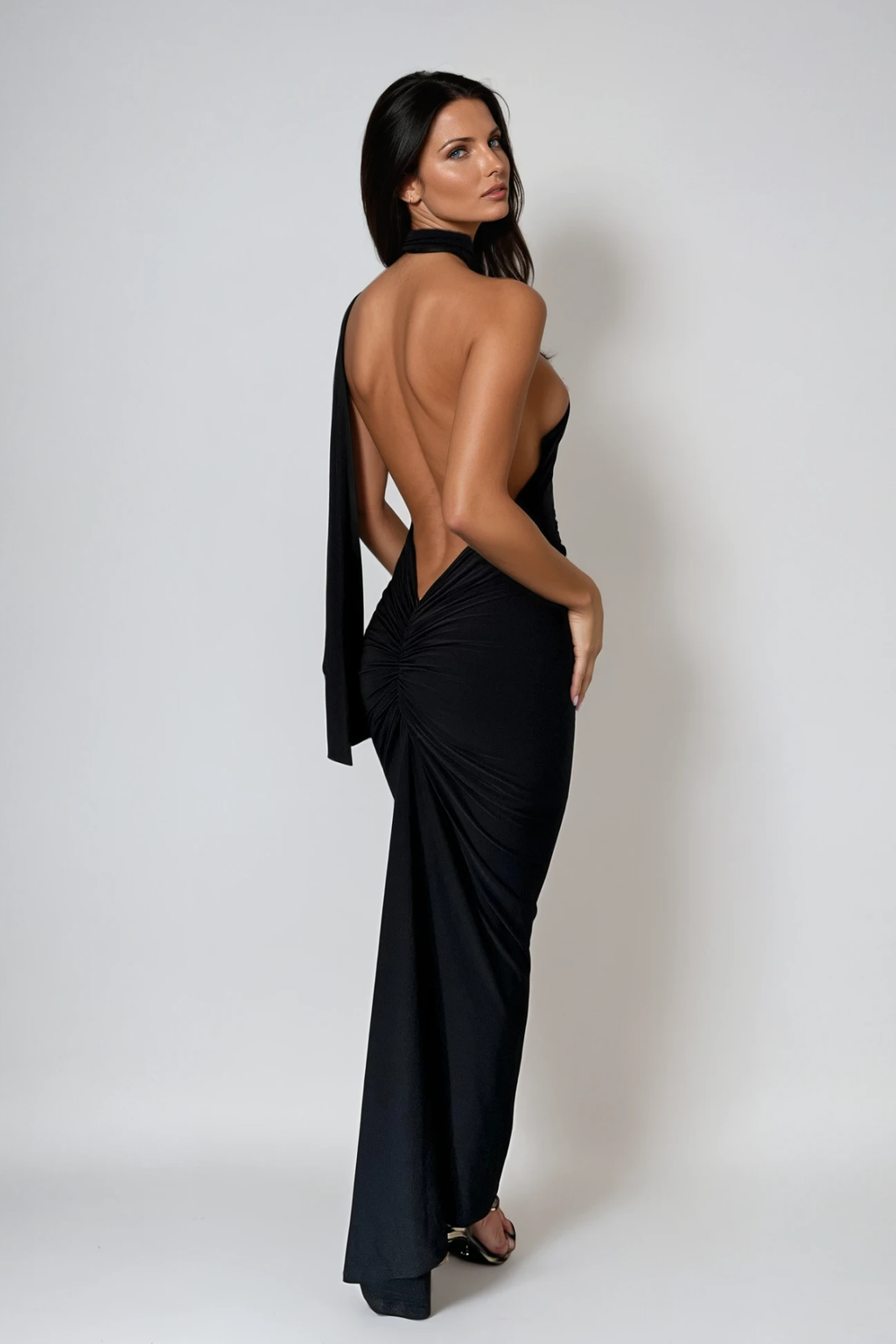 Cissy Backless Scarf Maxi Dress