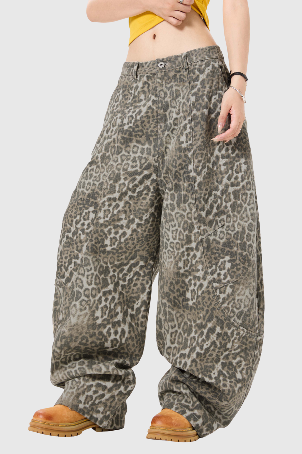 Citlali Leopard Baggy Jeans