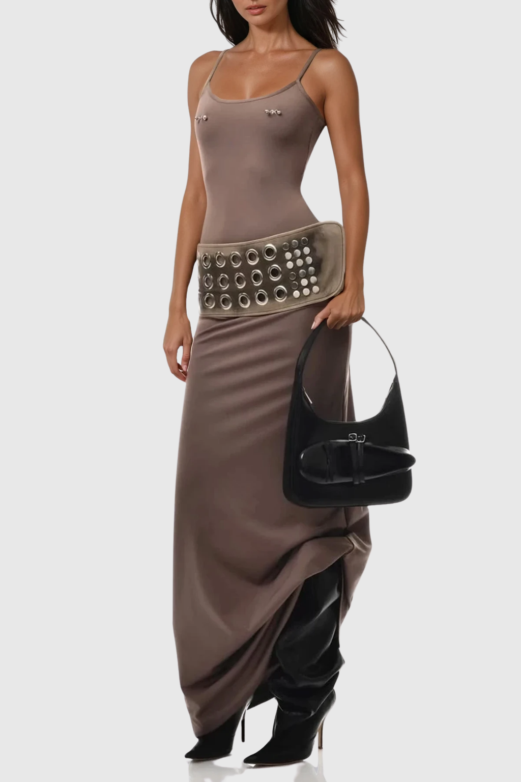 Clair Spaghetti Embellished Maxi Dress