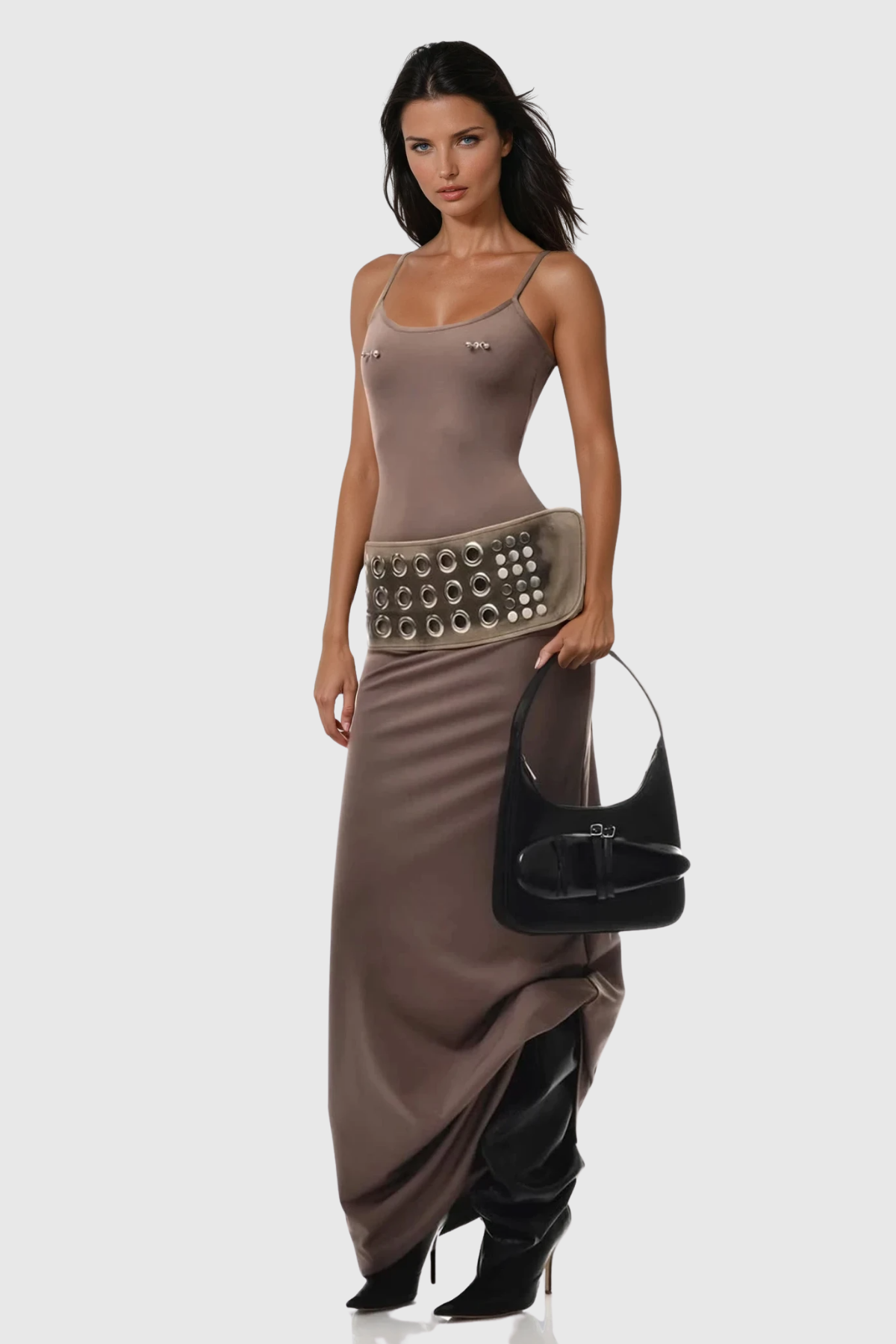 Clair Spaghetti Embellished Maxi Dress