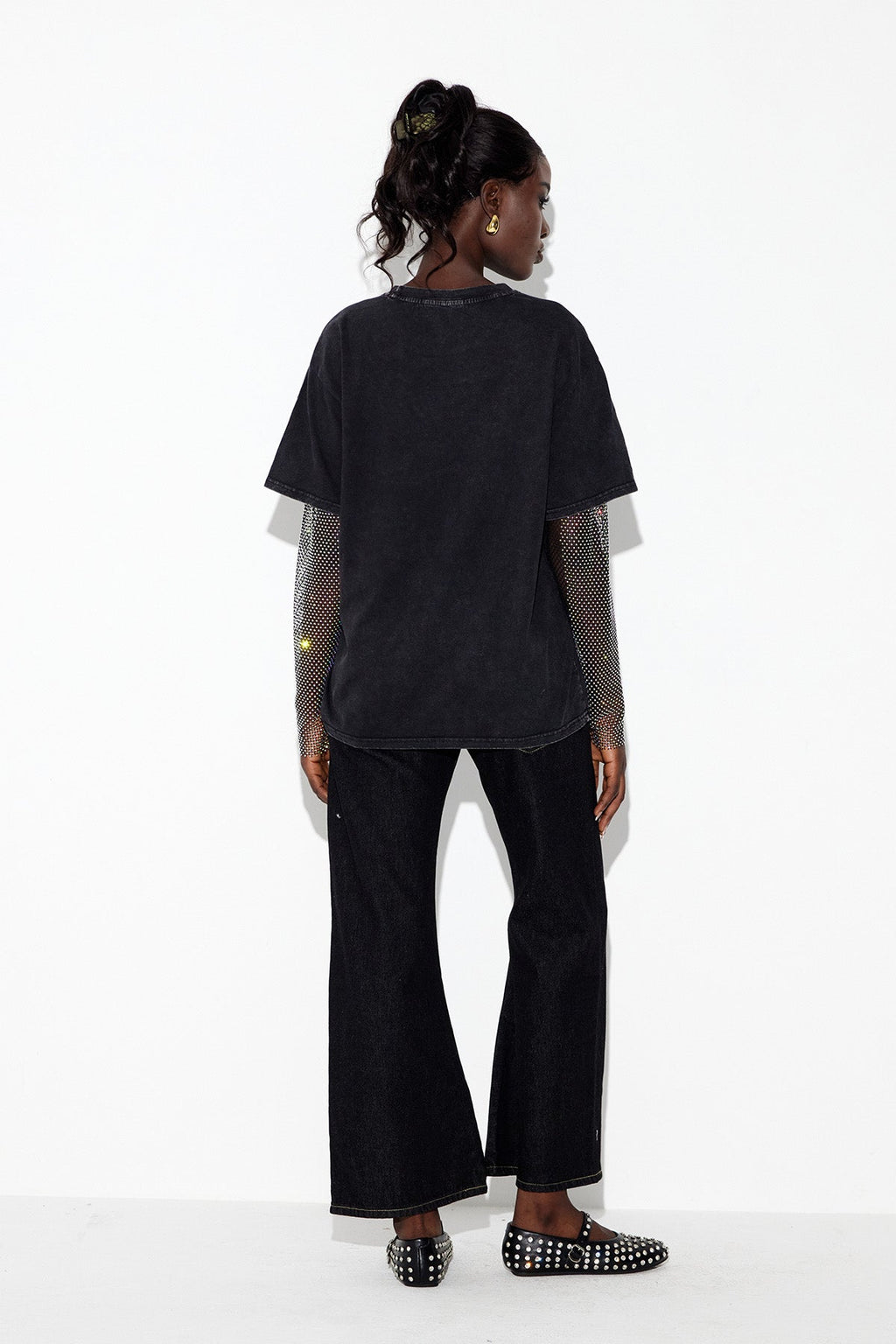 Clas Rhinestone Mesh Top