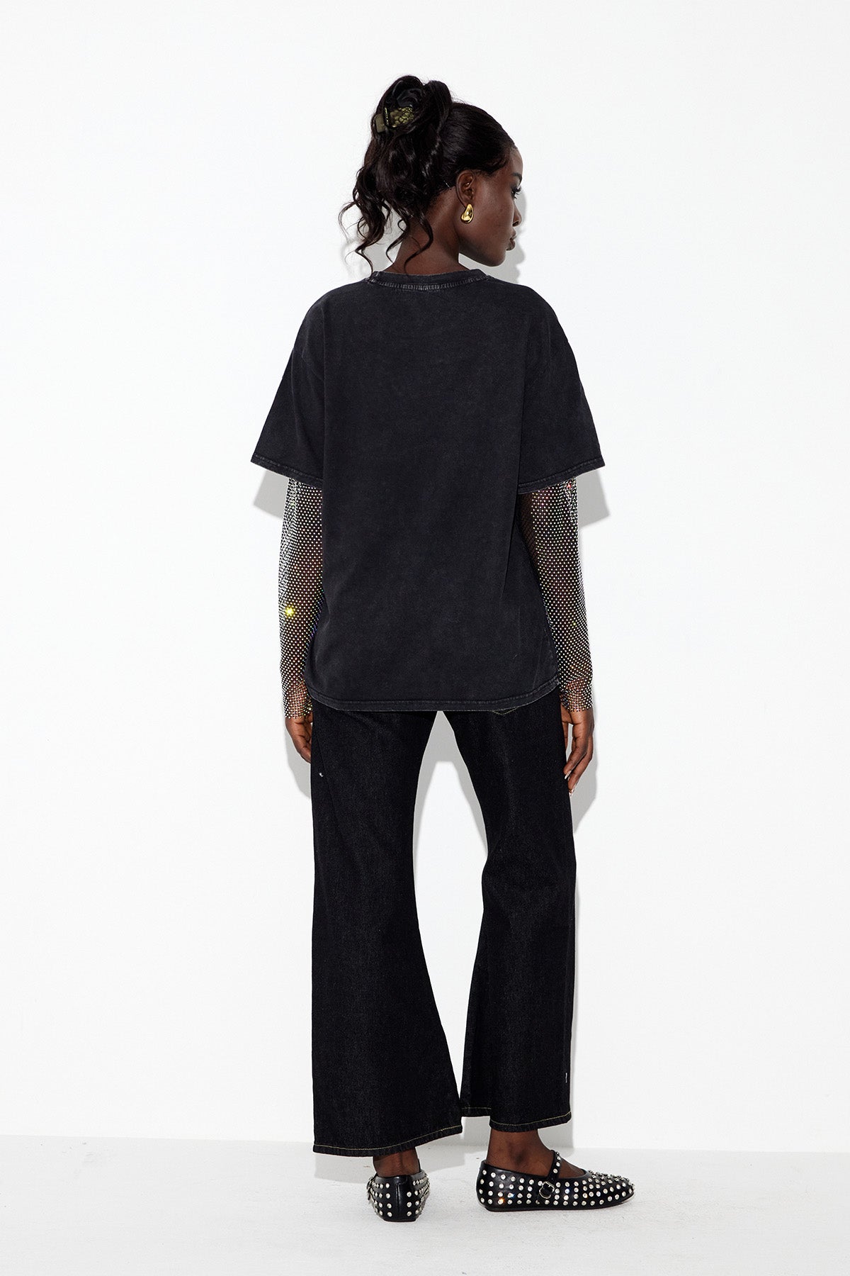 Clas Rhinestone Mesh Top