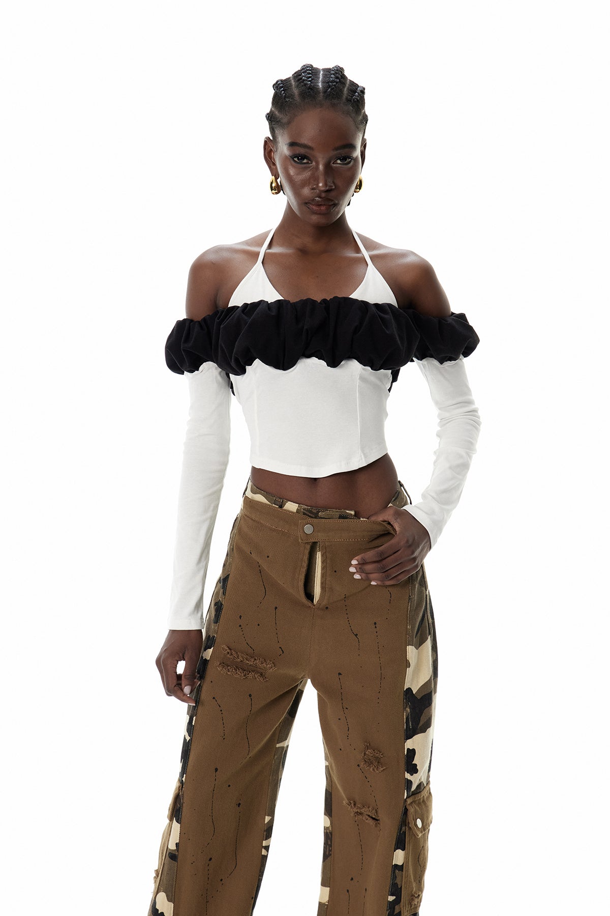 Claude Off Shoulder Top In White