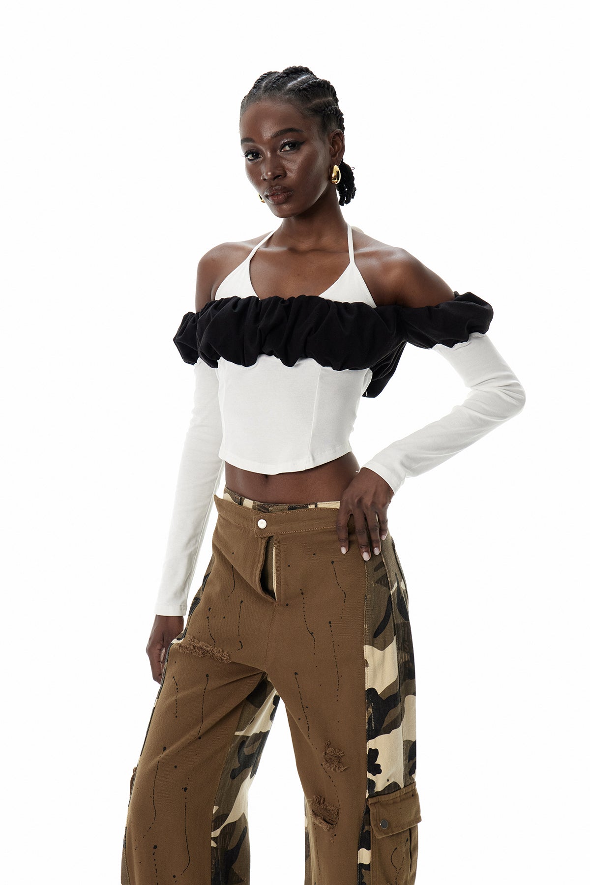 Claude Off Shoulder Top In White