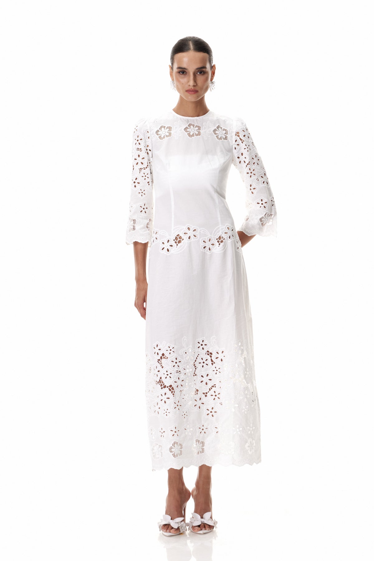 Claudina Flower Cutout Midi Dress