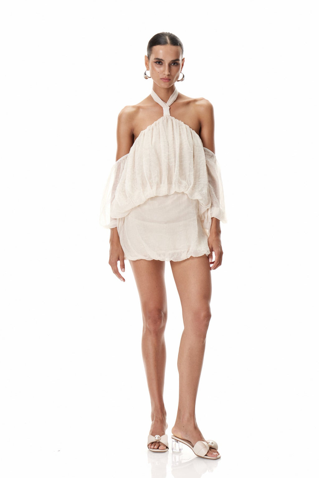 Clay Off Shoulder Ruch Mini Dress