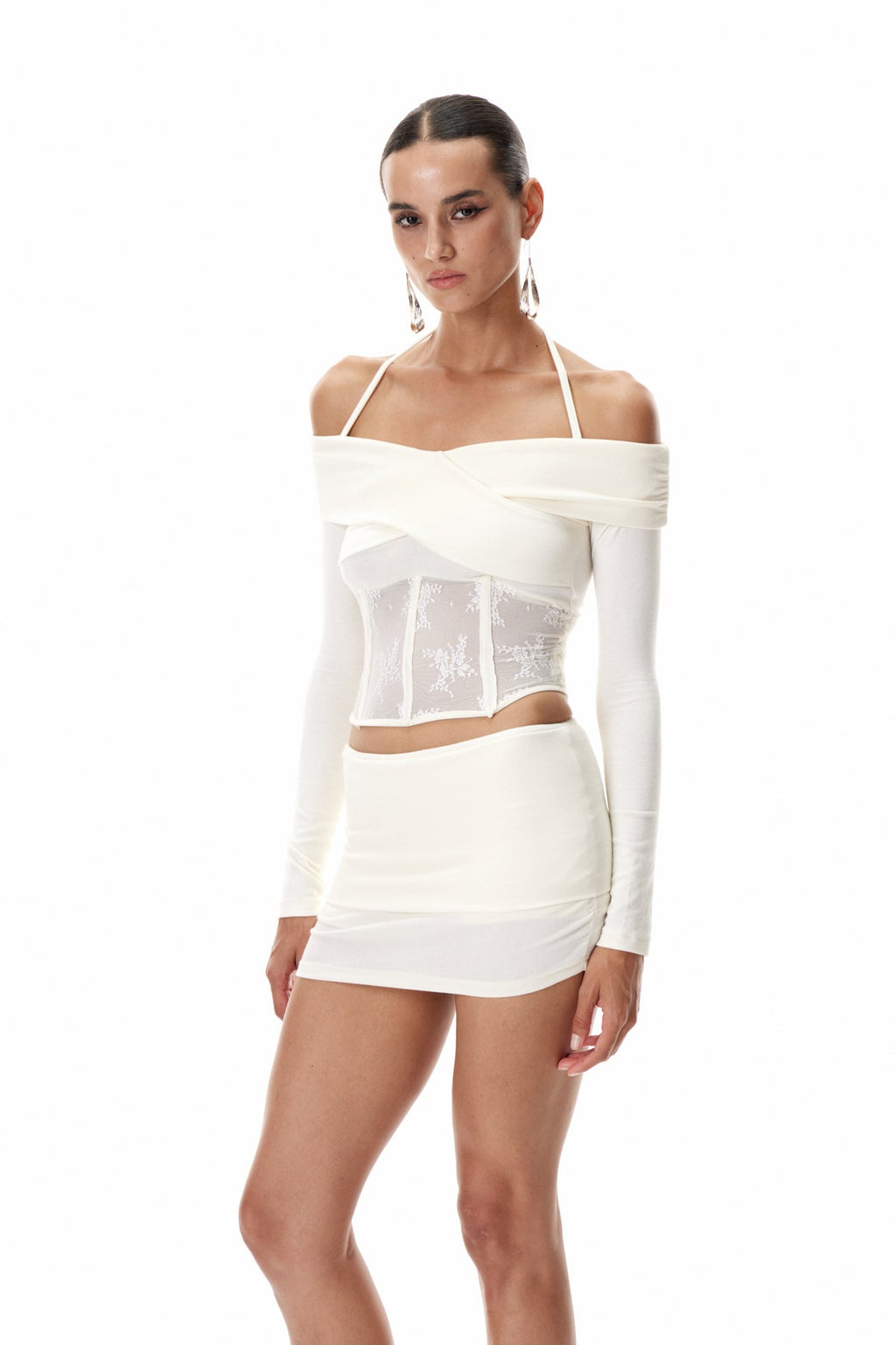 Cleisthenes Off Shoulder Corset Skirt Set