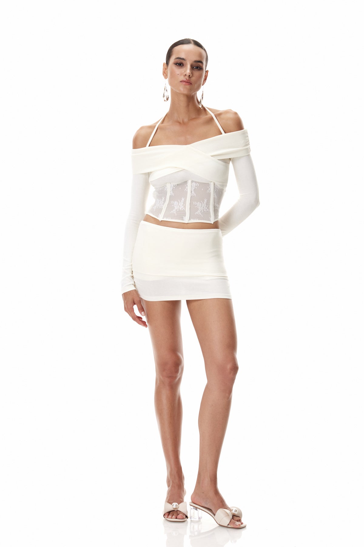 Cleisthenes Off Shoulder Corset Skirt Set