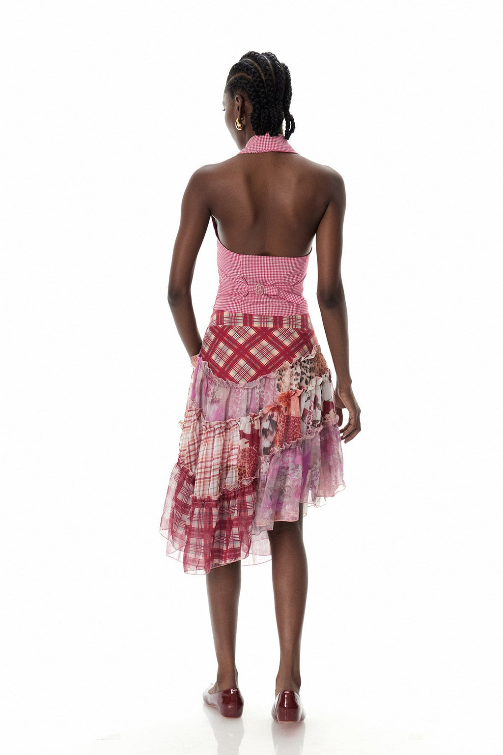 Crispus Grid Lapel Top