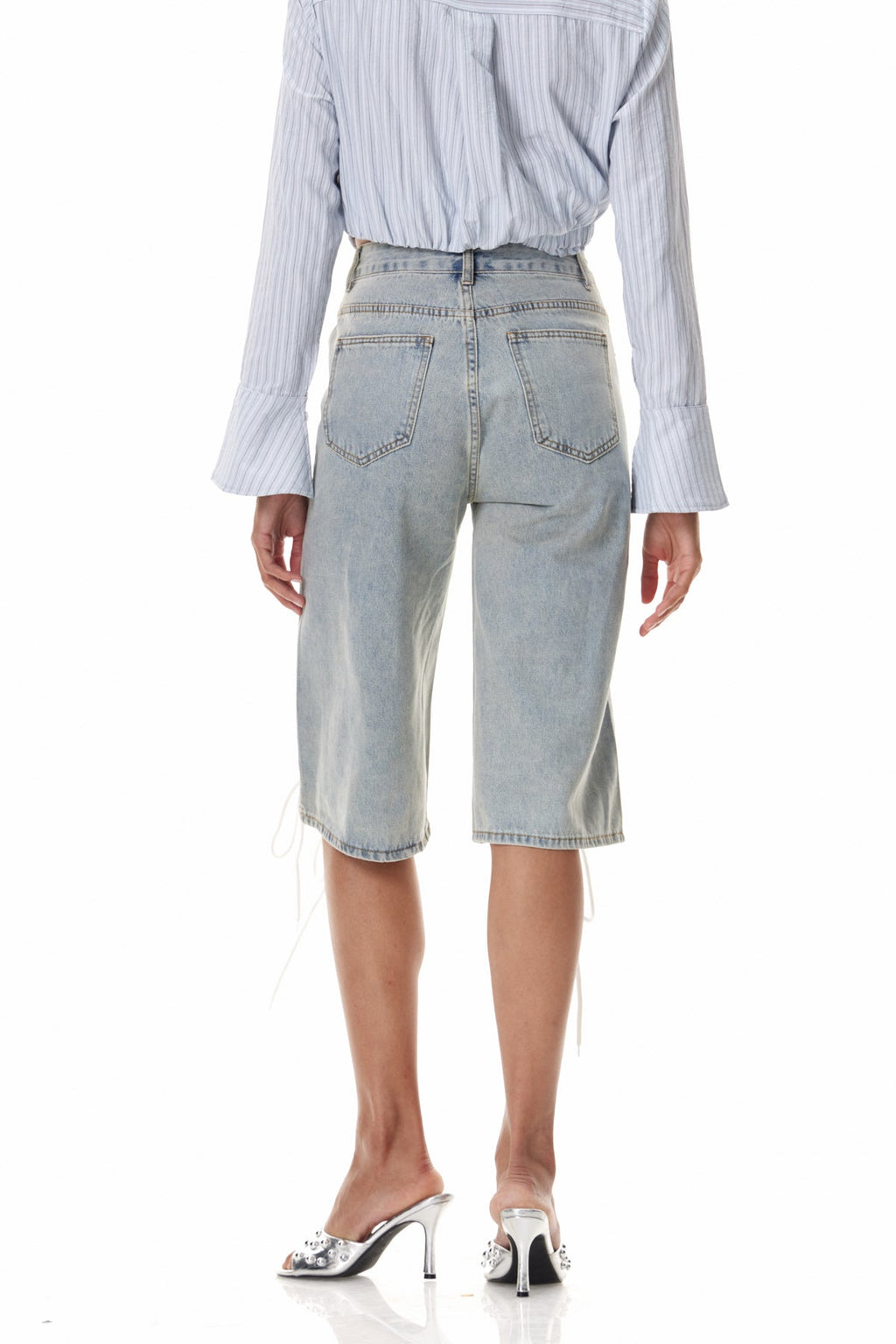 Clemens Lace Up Midi Jeans