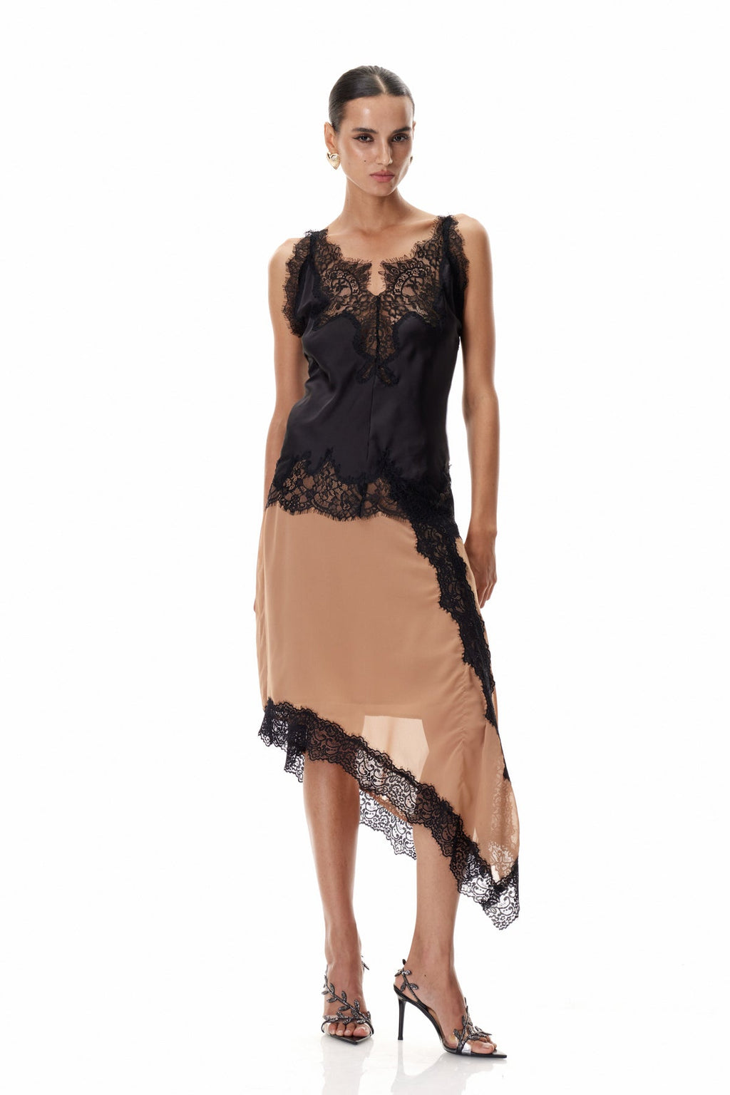 Cleopas Lace Asymmetric Maxi Skirt