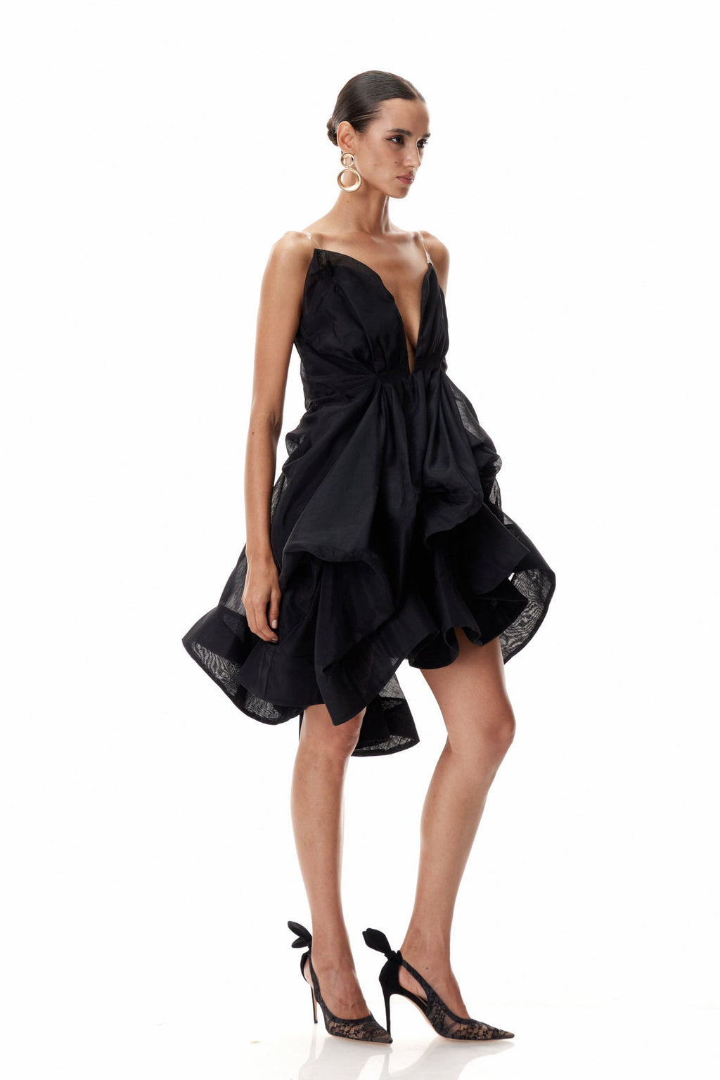 Clinton Asymmetric Ruch Mini Dress