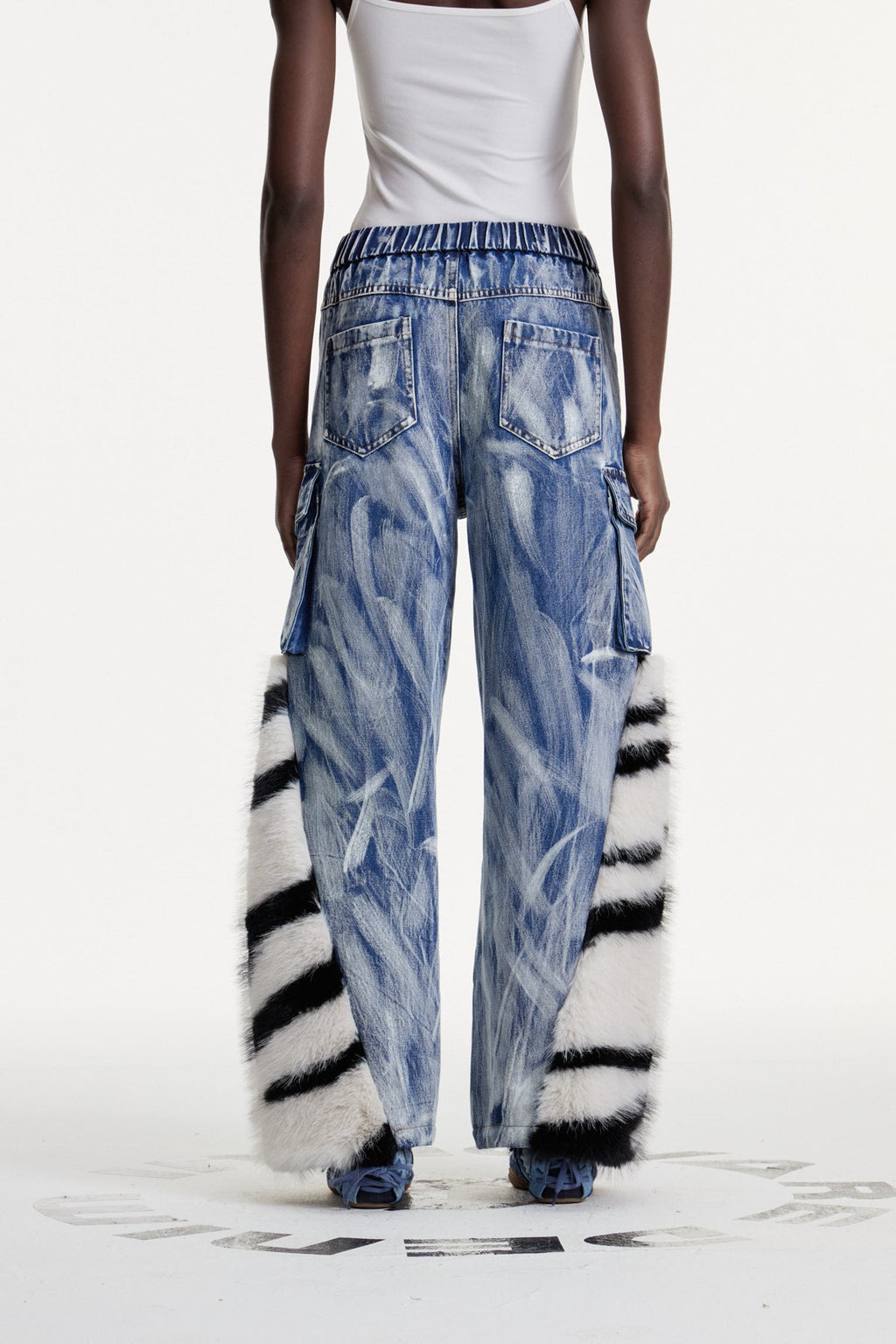 Colombe Print Faux Fur Jeans