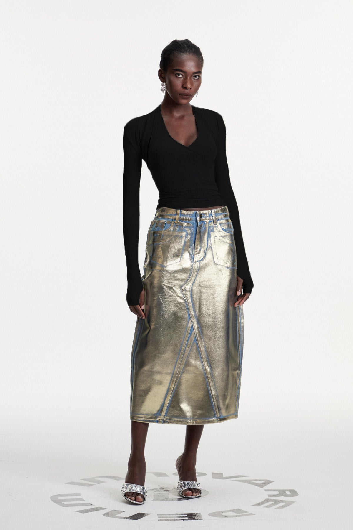 Colombina Two Piece Knit Top In Black