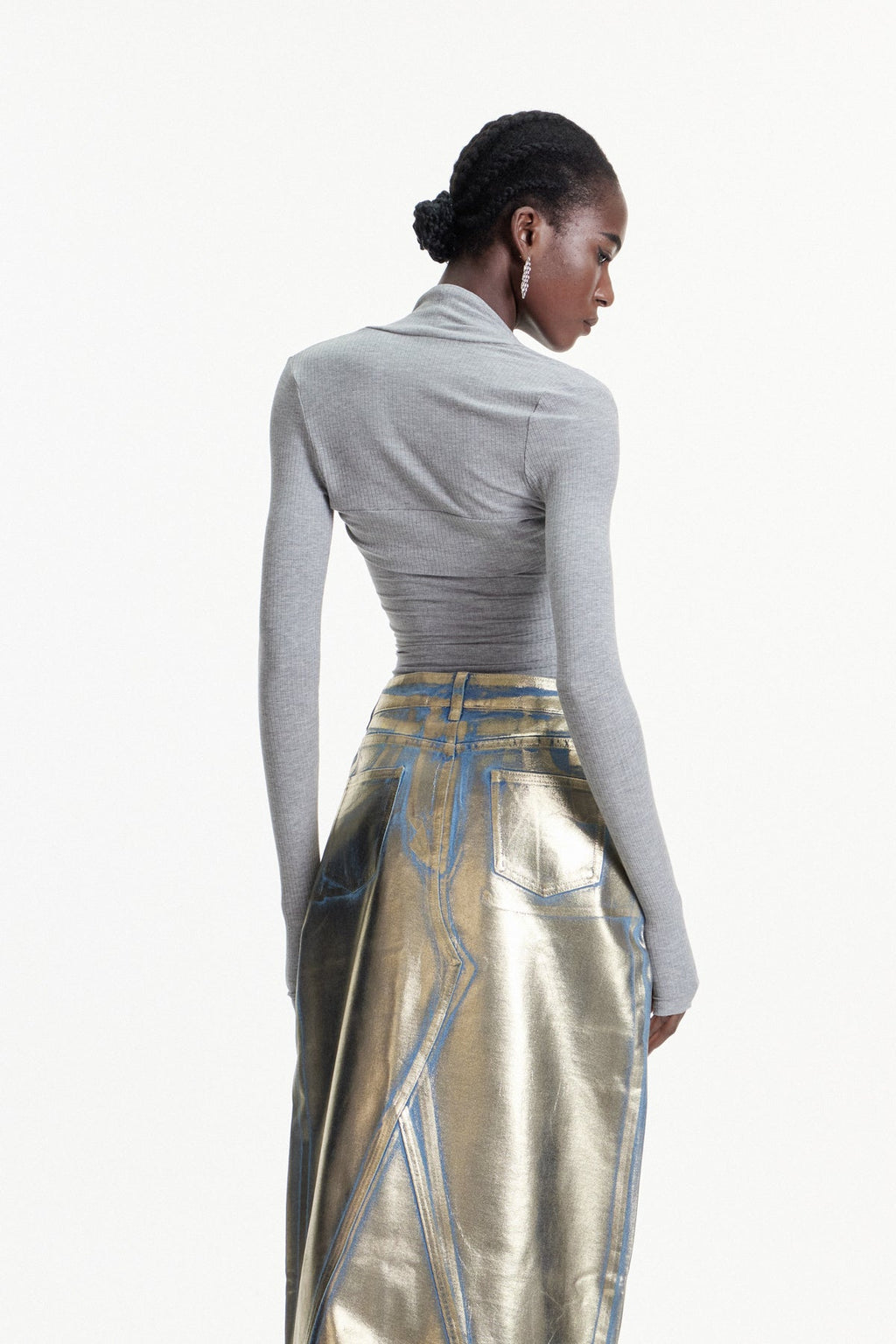 Colombina Two Piece Knit Top In Grey