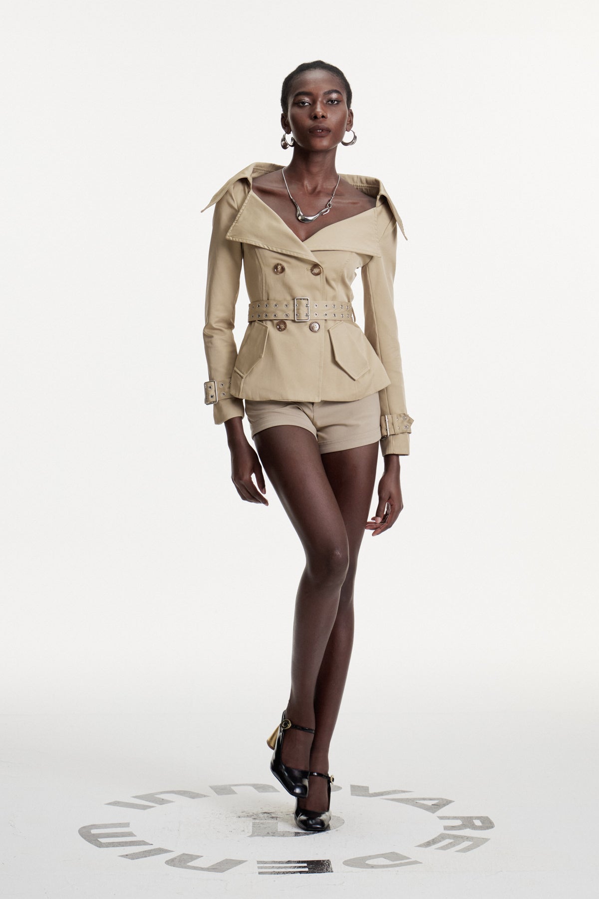 Colombo Lapel Buckle Pants Set