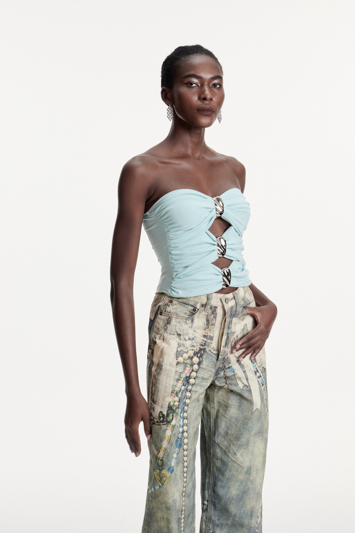 Columbine Strapless Cutout Top