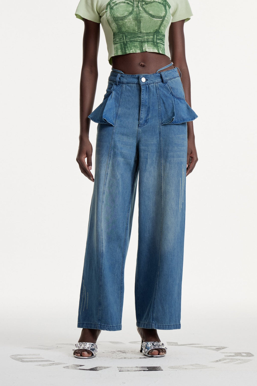 Comgal Ruffle Jeans