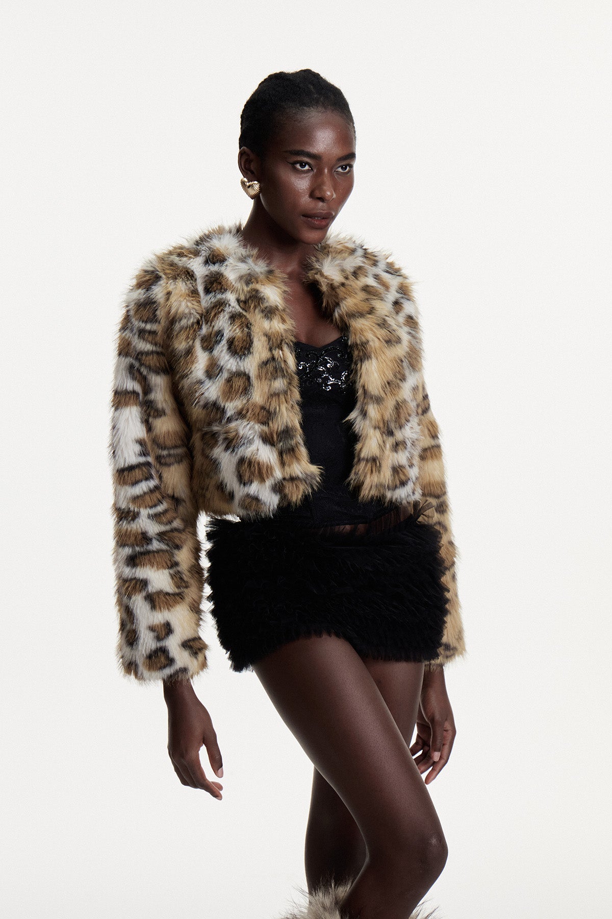 Comgall Leopard Faux Fur Jacket