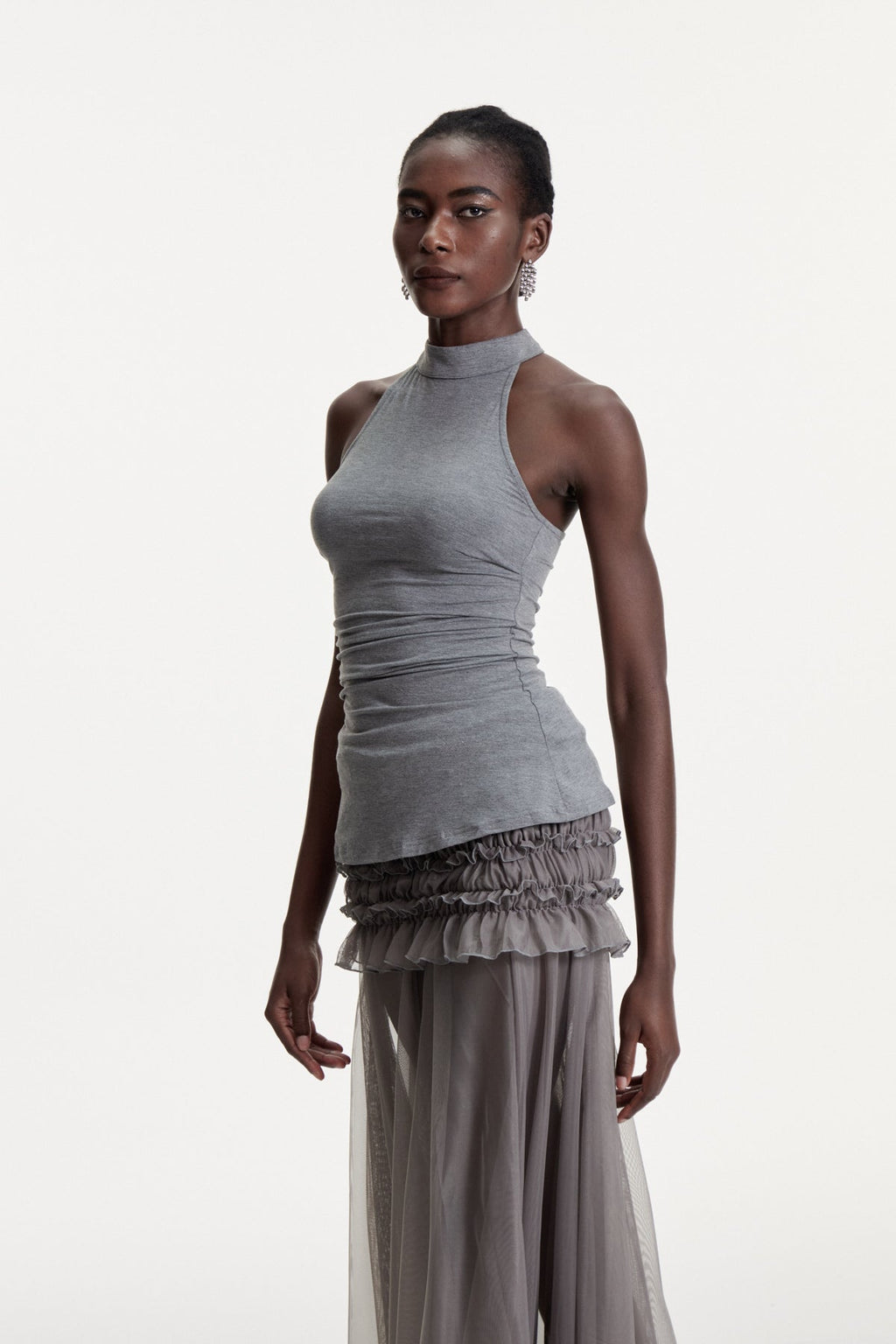 Concetta Halter Neck Ruch Top