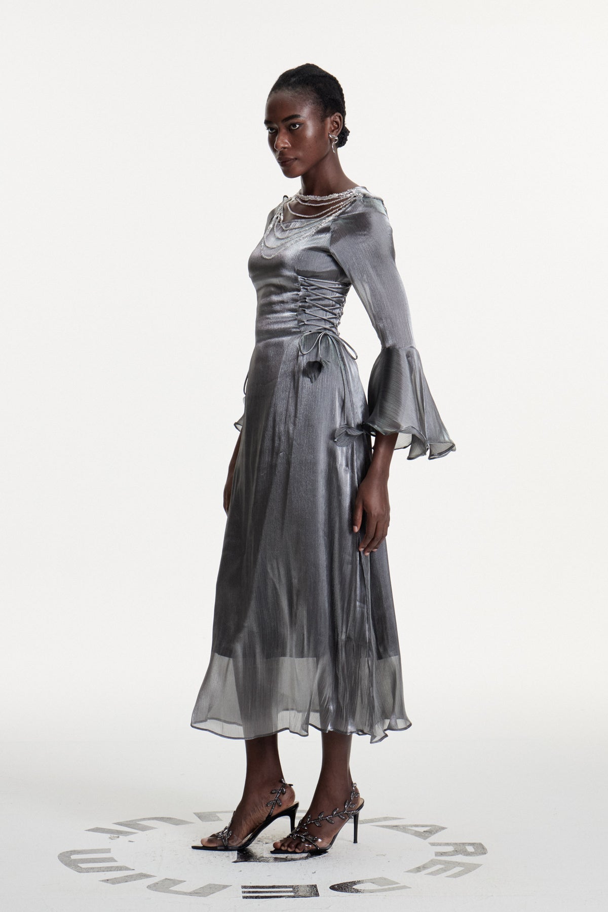 Conchobar Chain Ruffle Maxi Dress