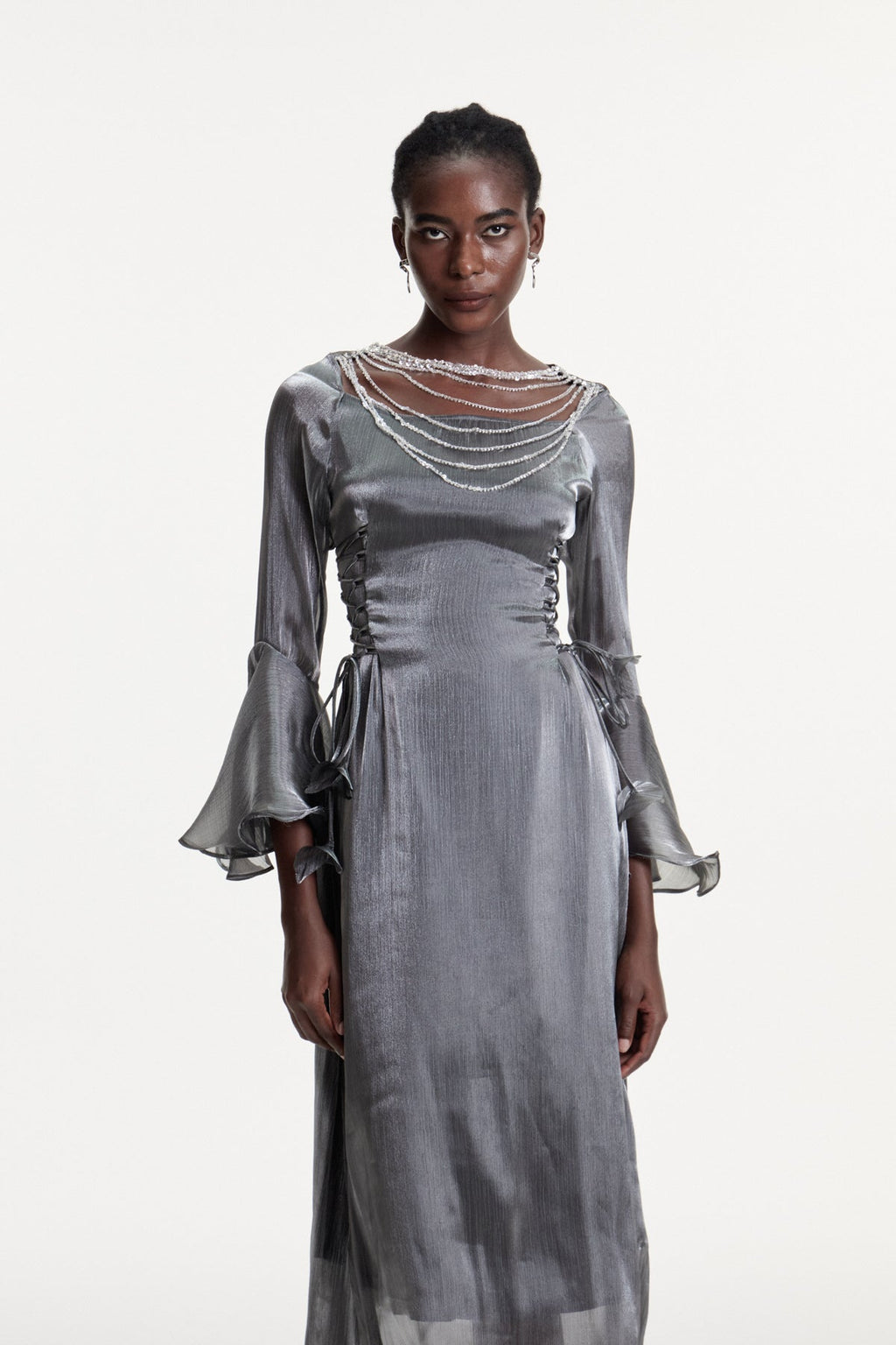 Conchobar Chain Ruffle Maxi Dress