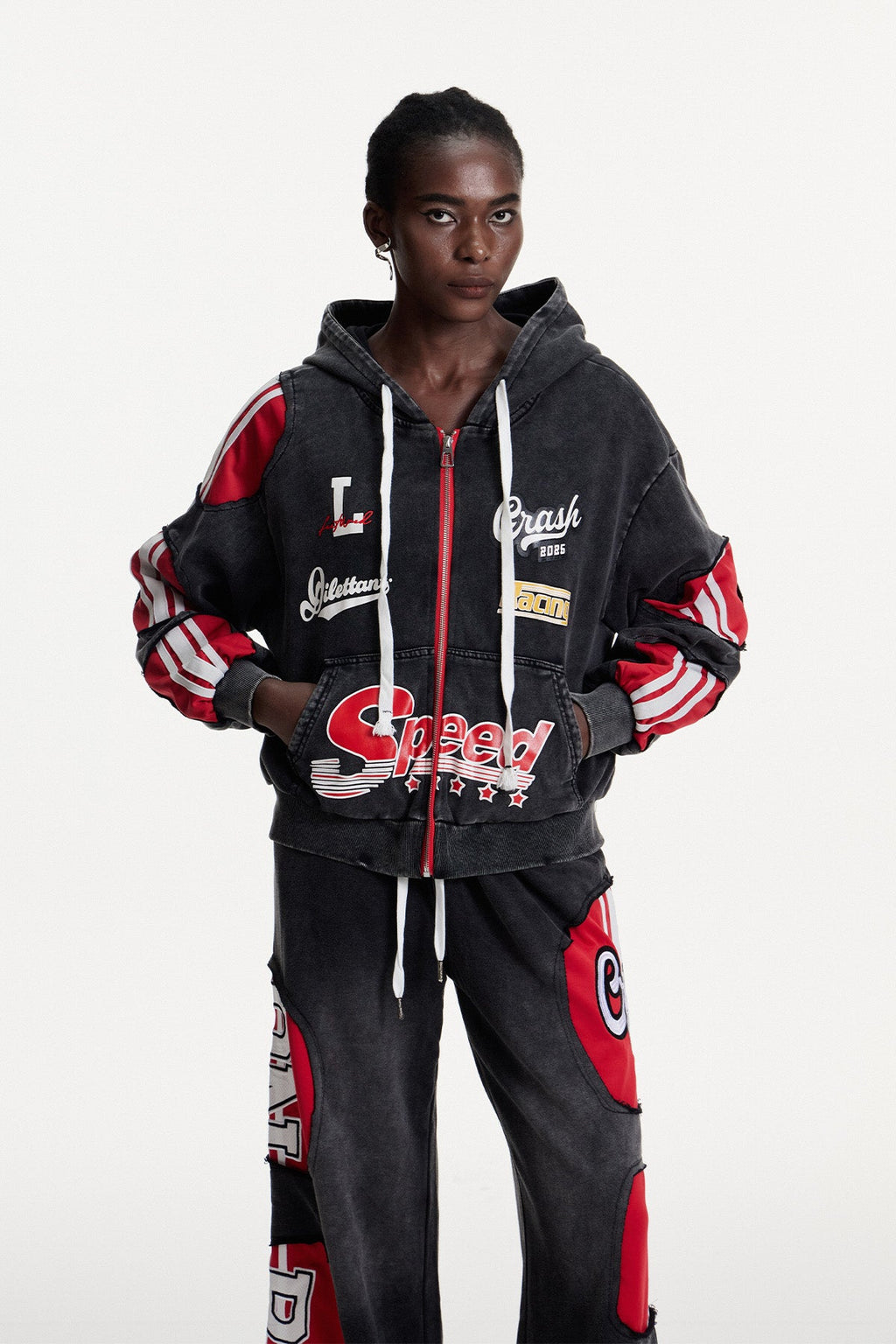 Conchobhar Stripe Print Denim Jacket