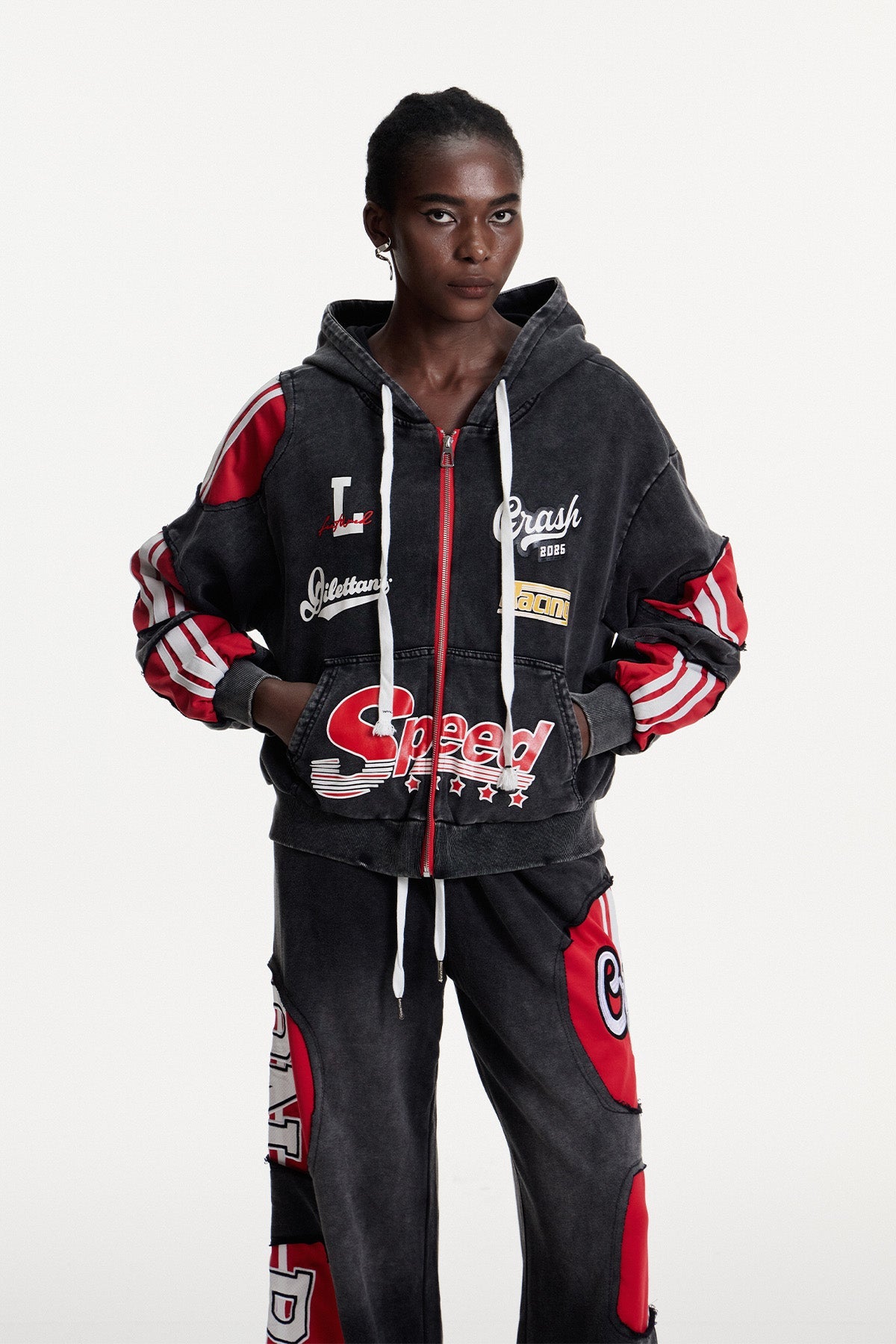 Conchobhar Stripe Print Denim Jacket