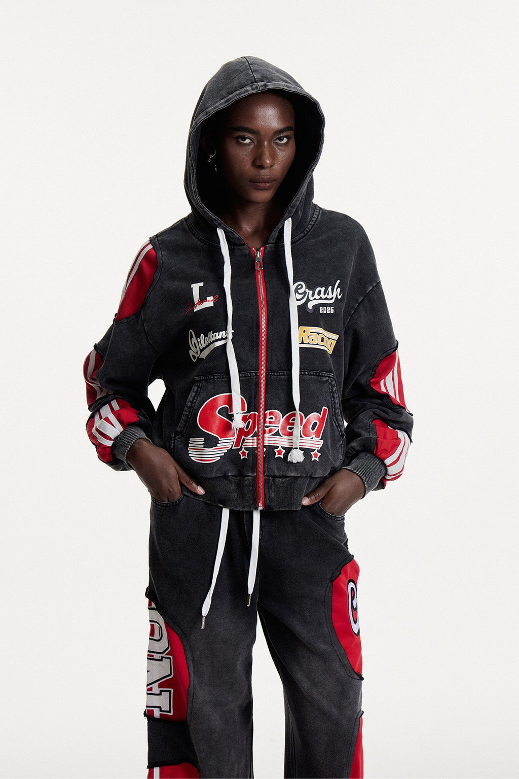 Conchobhar Stripe Print Denim Jacket