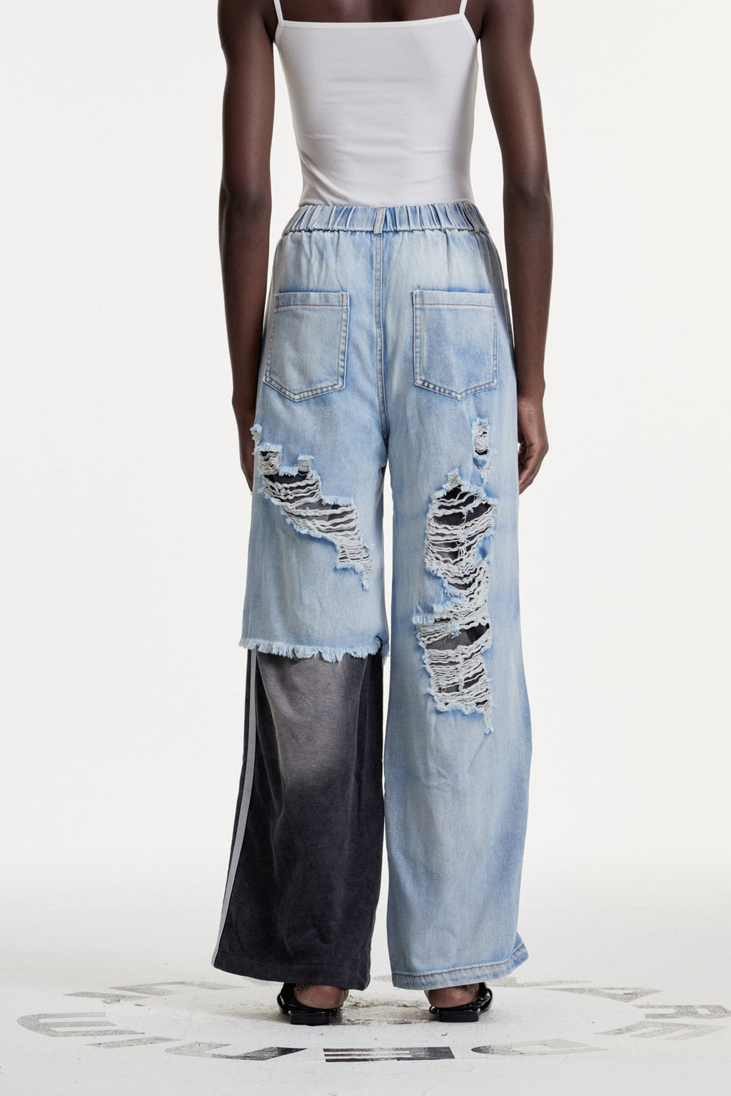 Concordia Deconstruct Ripped Stripe Jeans