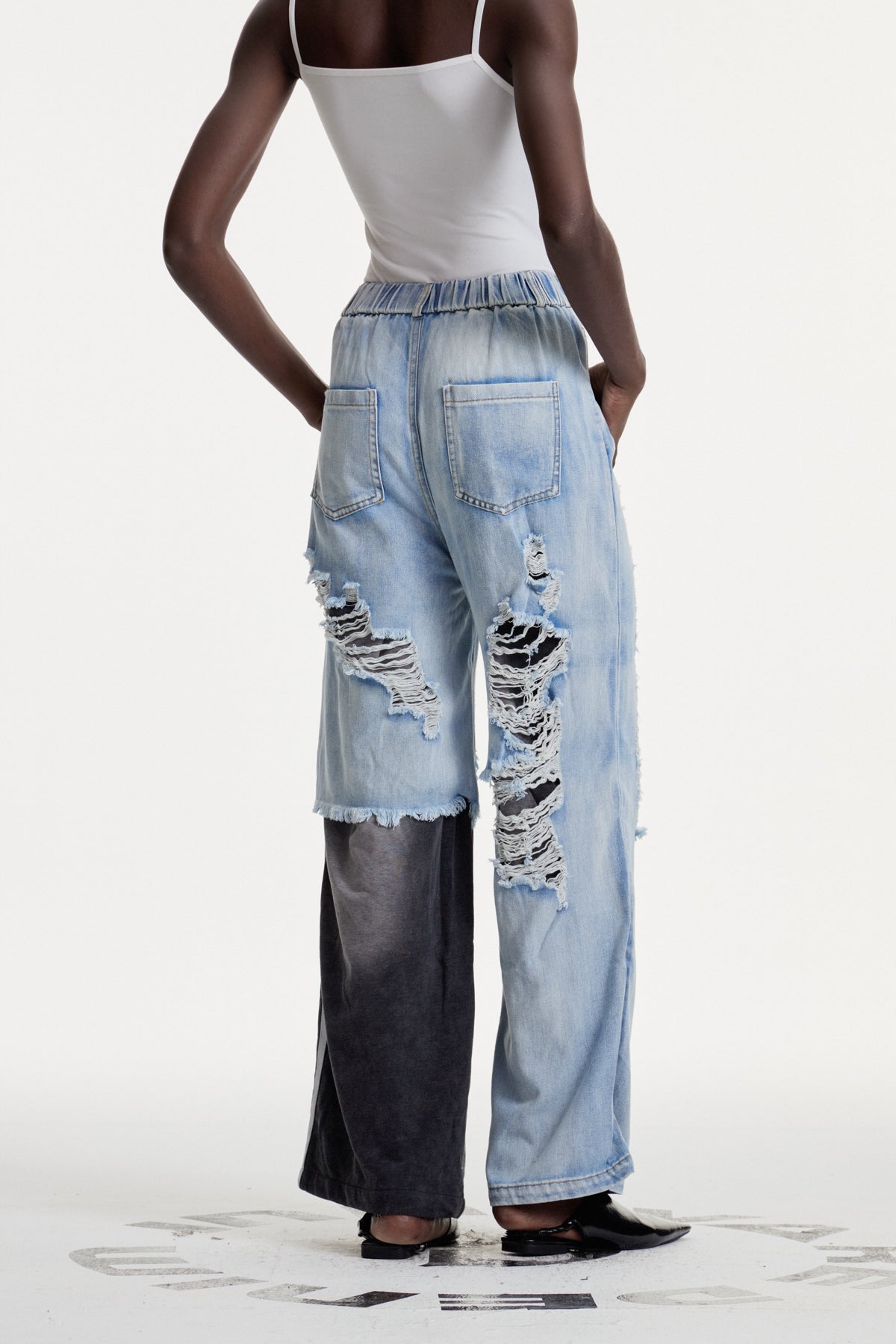 Concordia Deconstruct Ripped Stripe Jeans