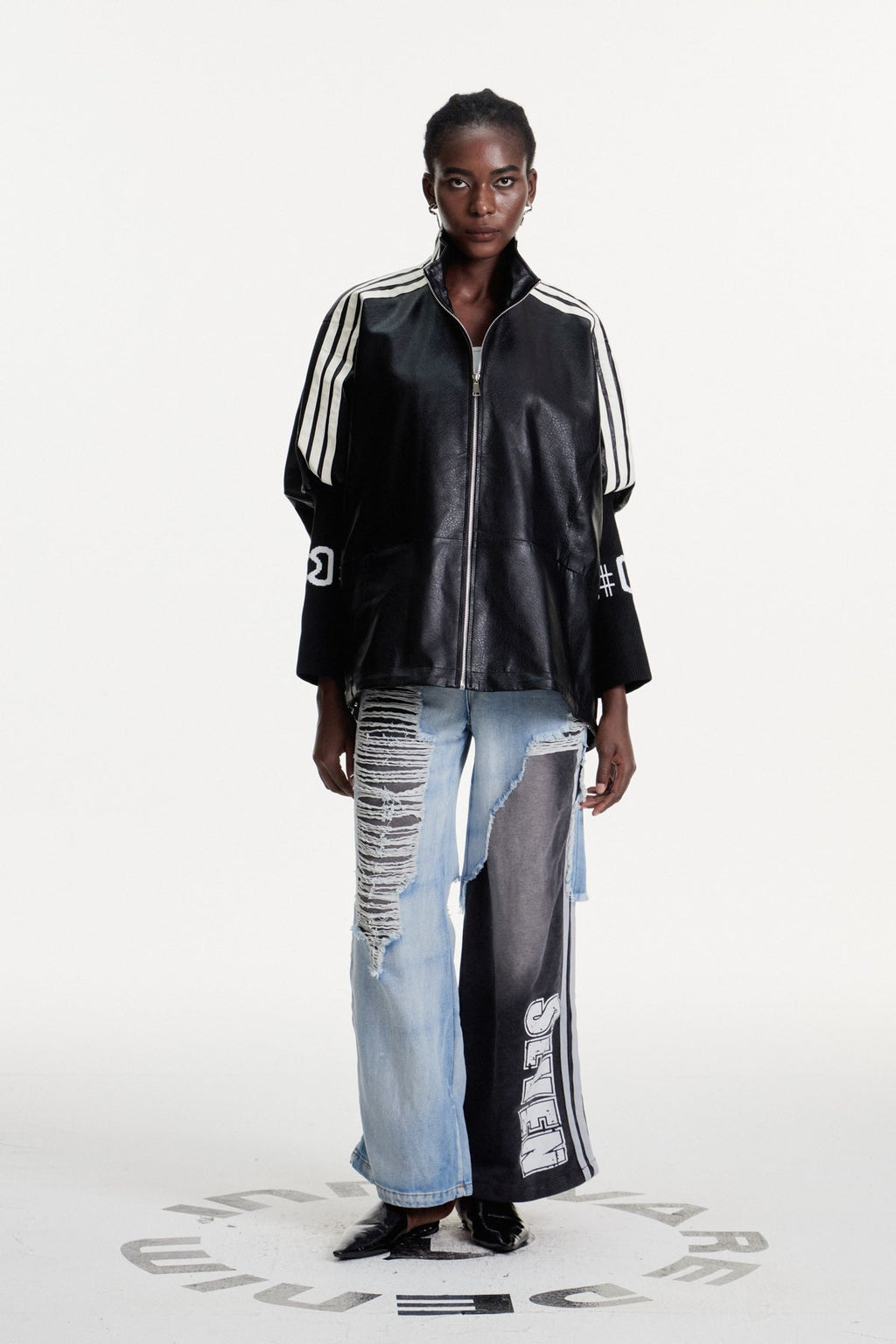 Concordia Deconstruct Ripped Stripe Jeans