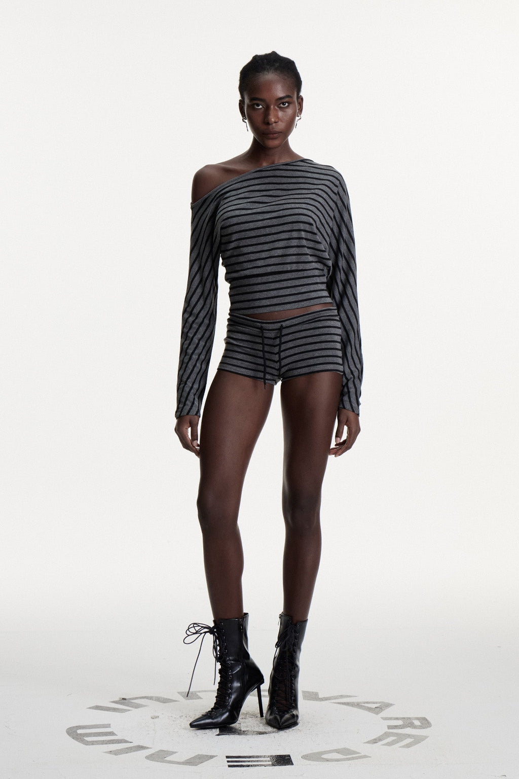 Connla Asymmetric Stripe Pants Set