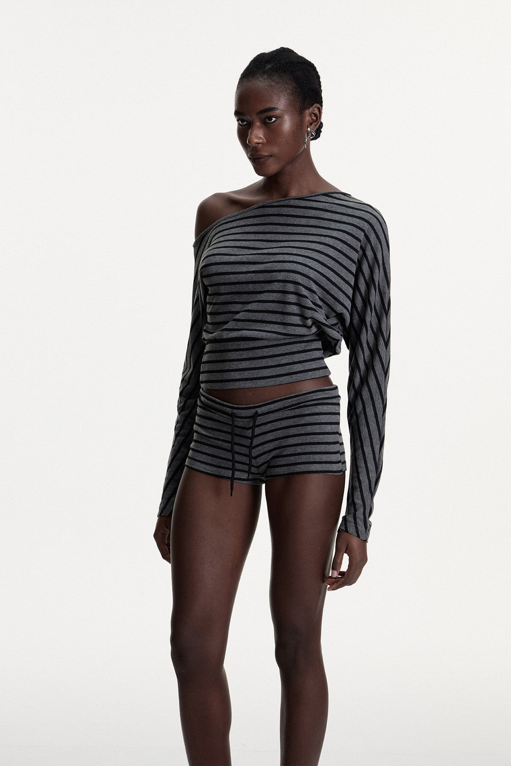 Connla Asymmetric Stripe Pants Set