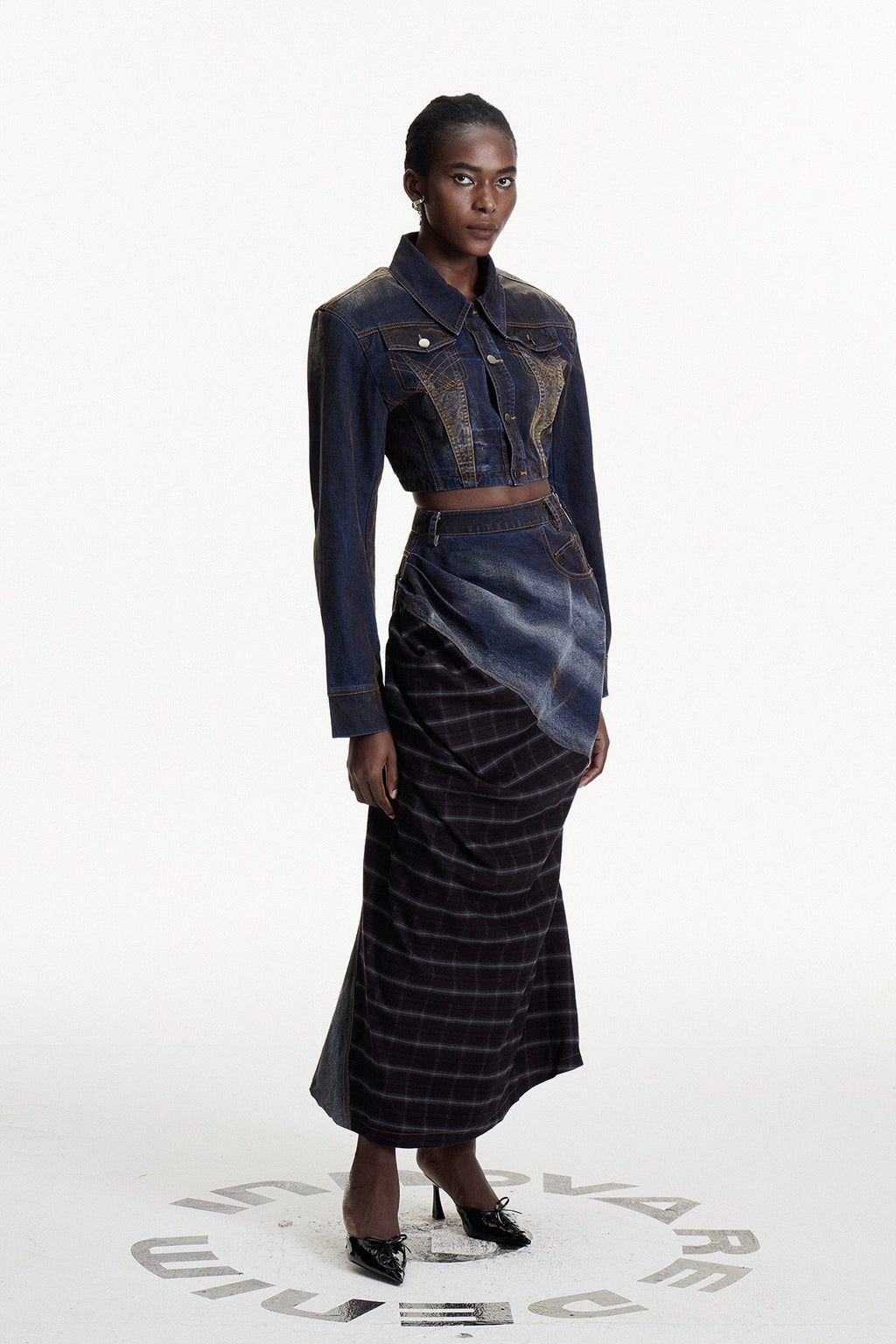 Consolata Deconstruct Stripe Skirt Set