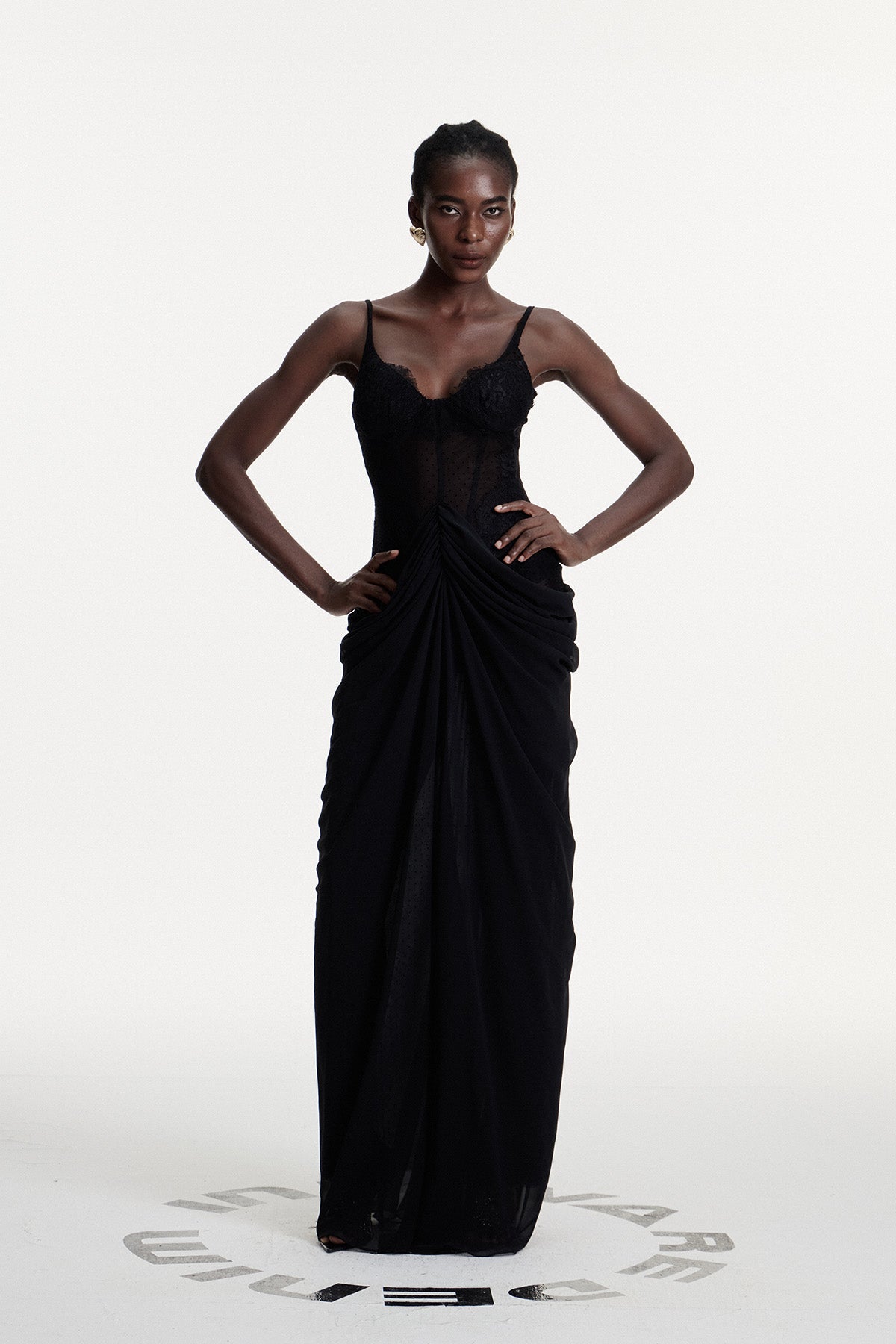 Constance Lace Ruch Maxi Dress