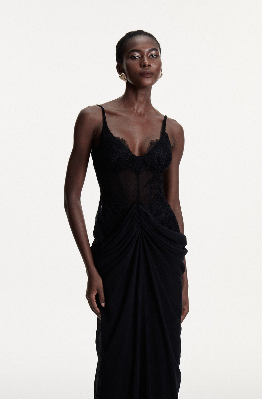 Constance Lace Ruch Maxi Dress