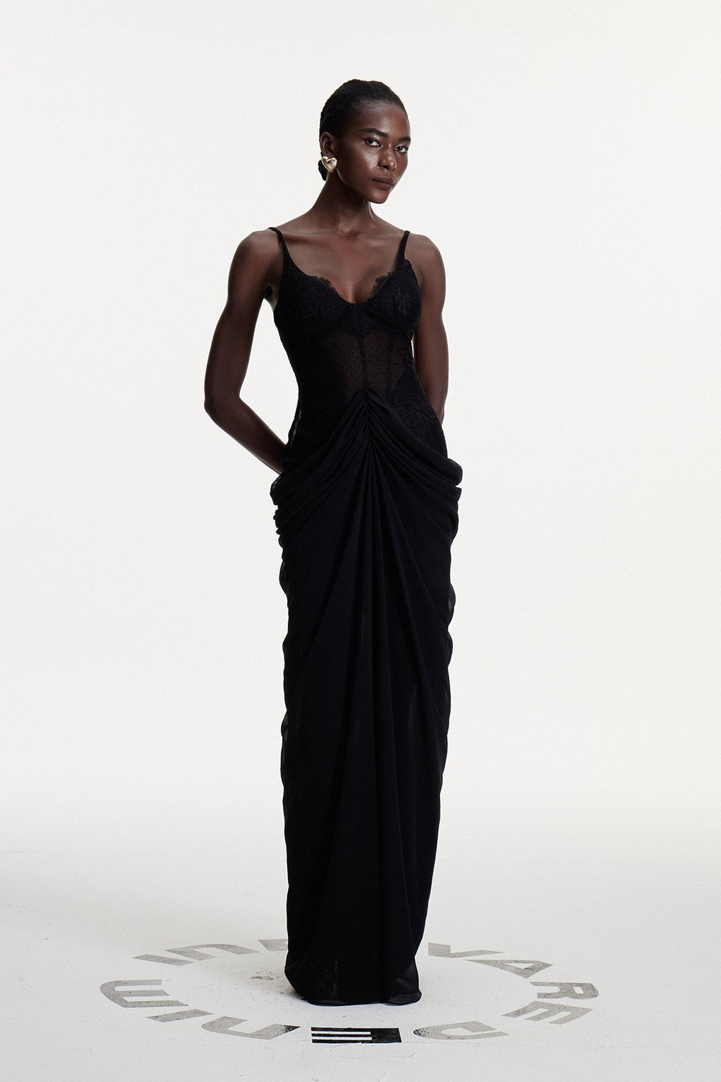 Constance Lace Ruch Maxi Dress