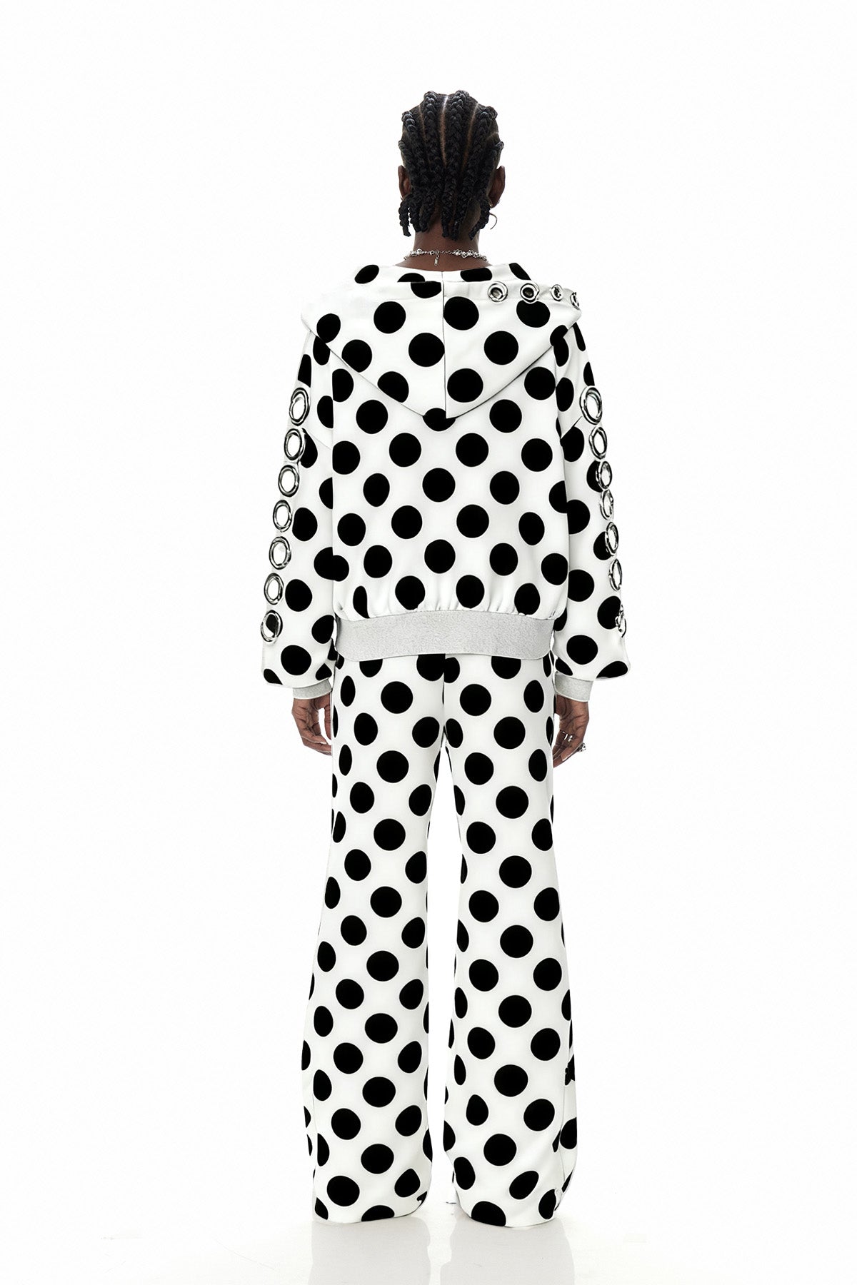 Costel Eyelet Dot Hooded Jacket