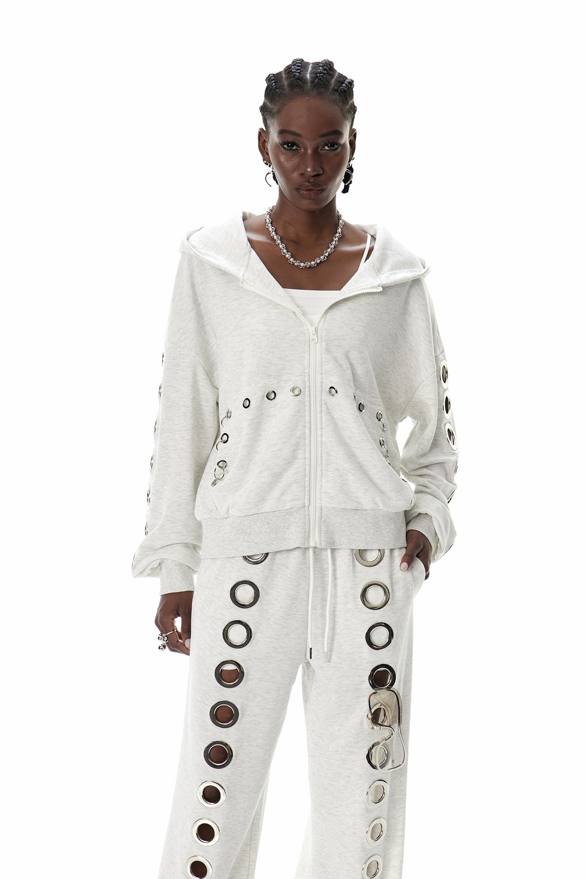 Costel Eyelet Hooded Jacket