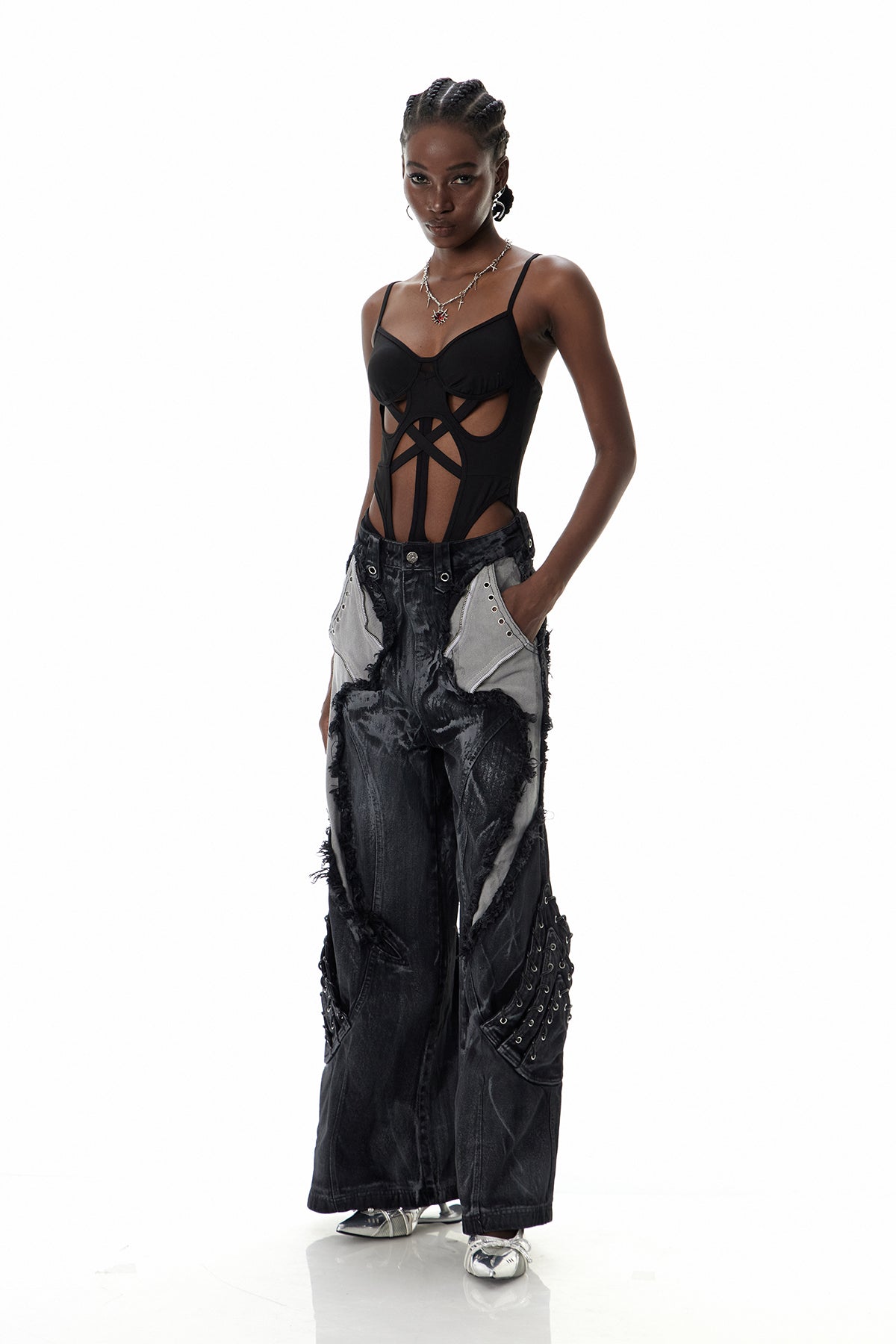 Coty Spaghetti Cutout Bodysuit