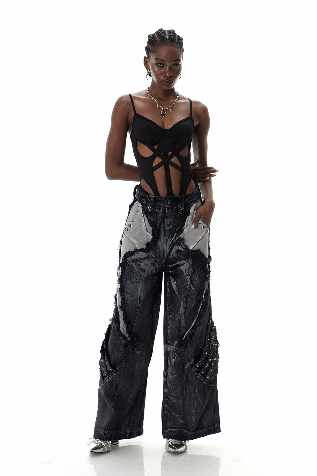 Coty Spaghetti Cutout Bodysuit