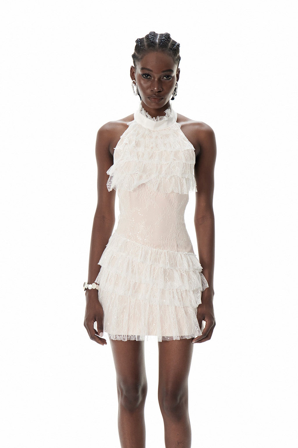 Cove Halter Neck Mesh Mini Dress