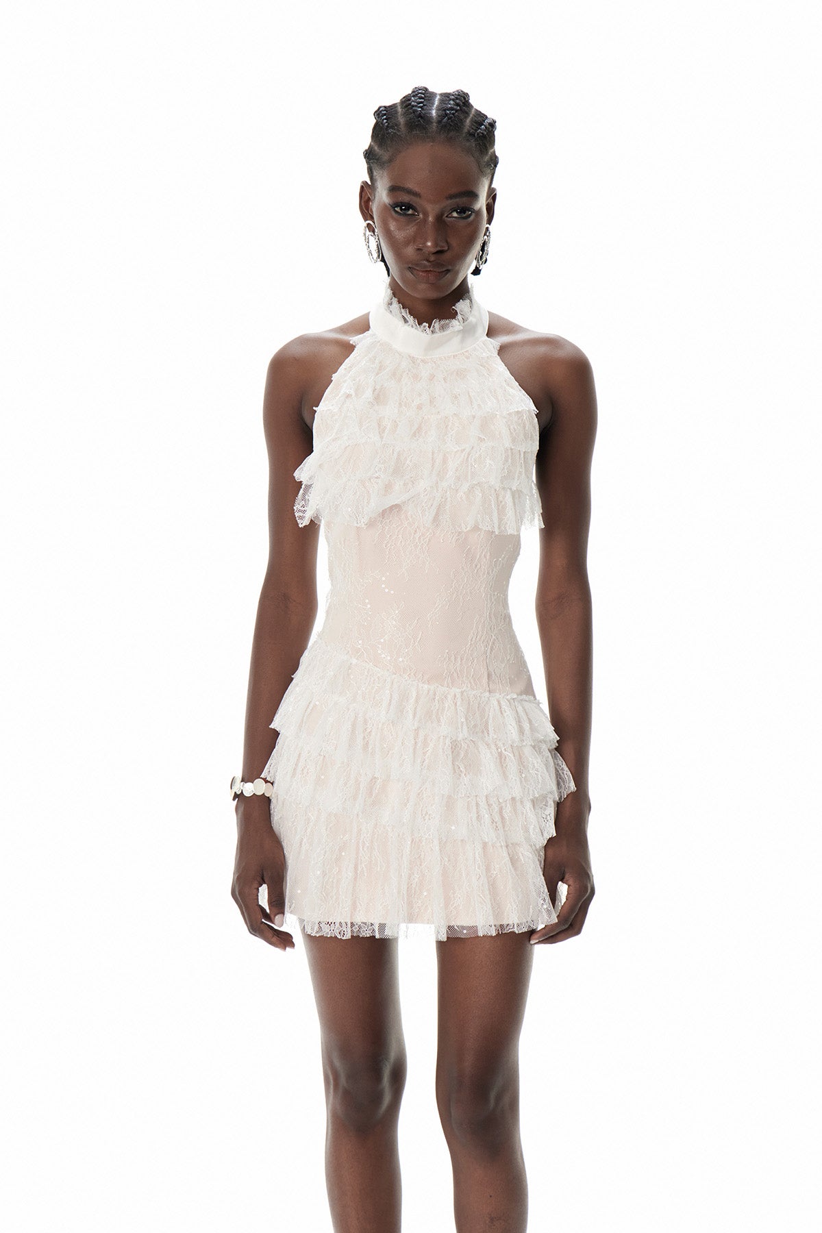 Cove Halter Neck Mesh Mini Dress