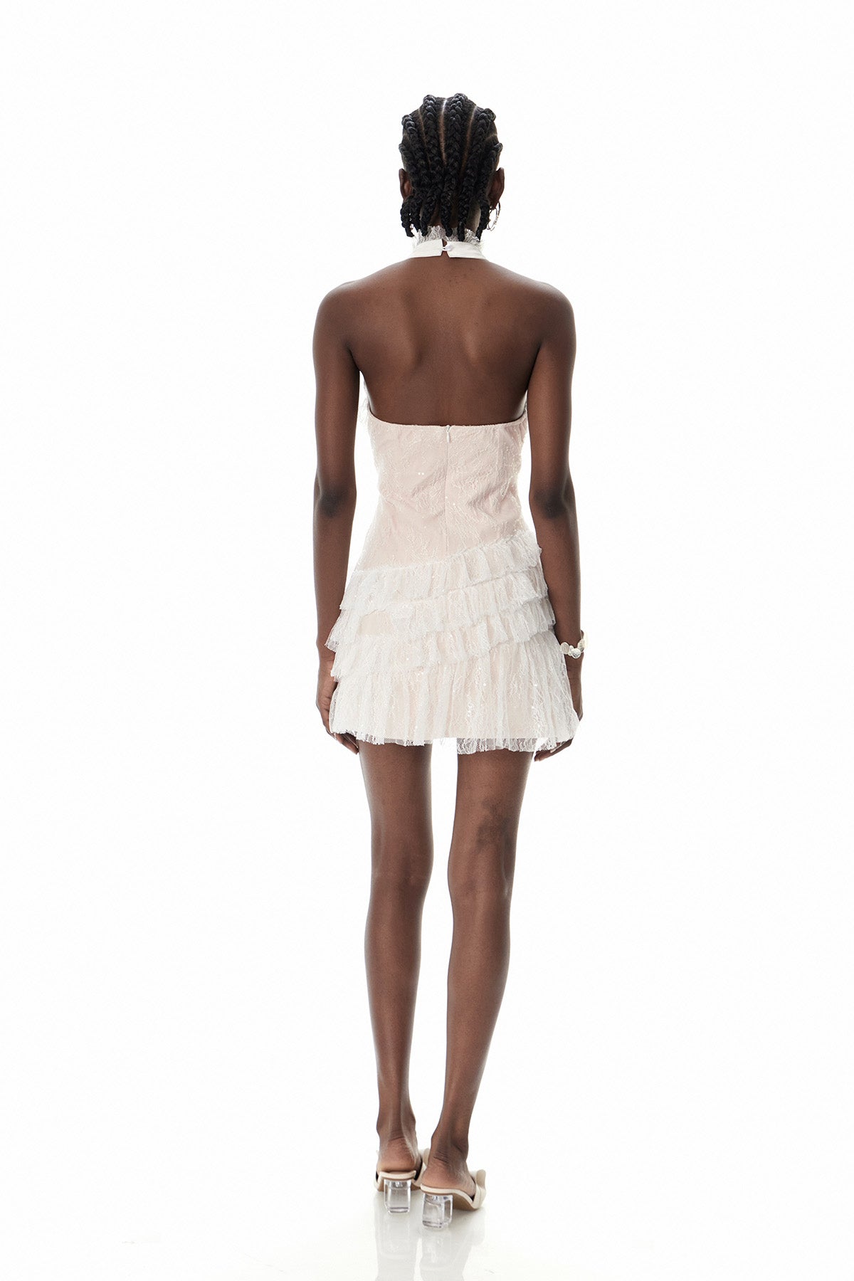 Cove Halter Neck Mesh Mini Dress