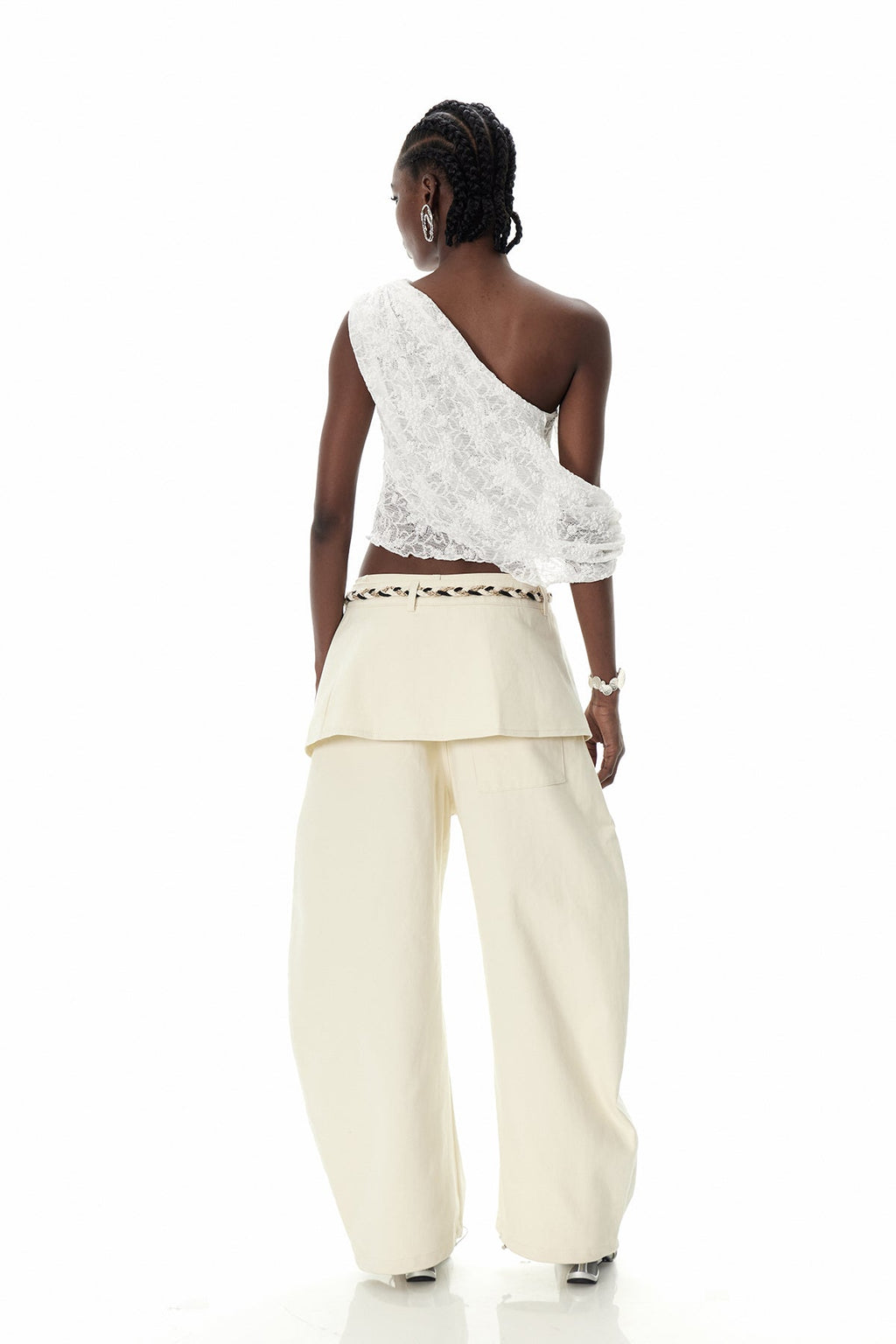 Cowal Asymmetric Lace Ruch Top