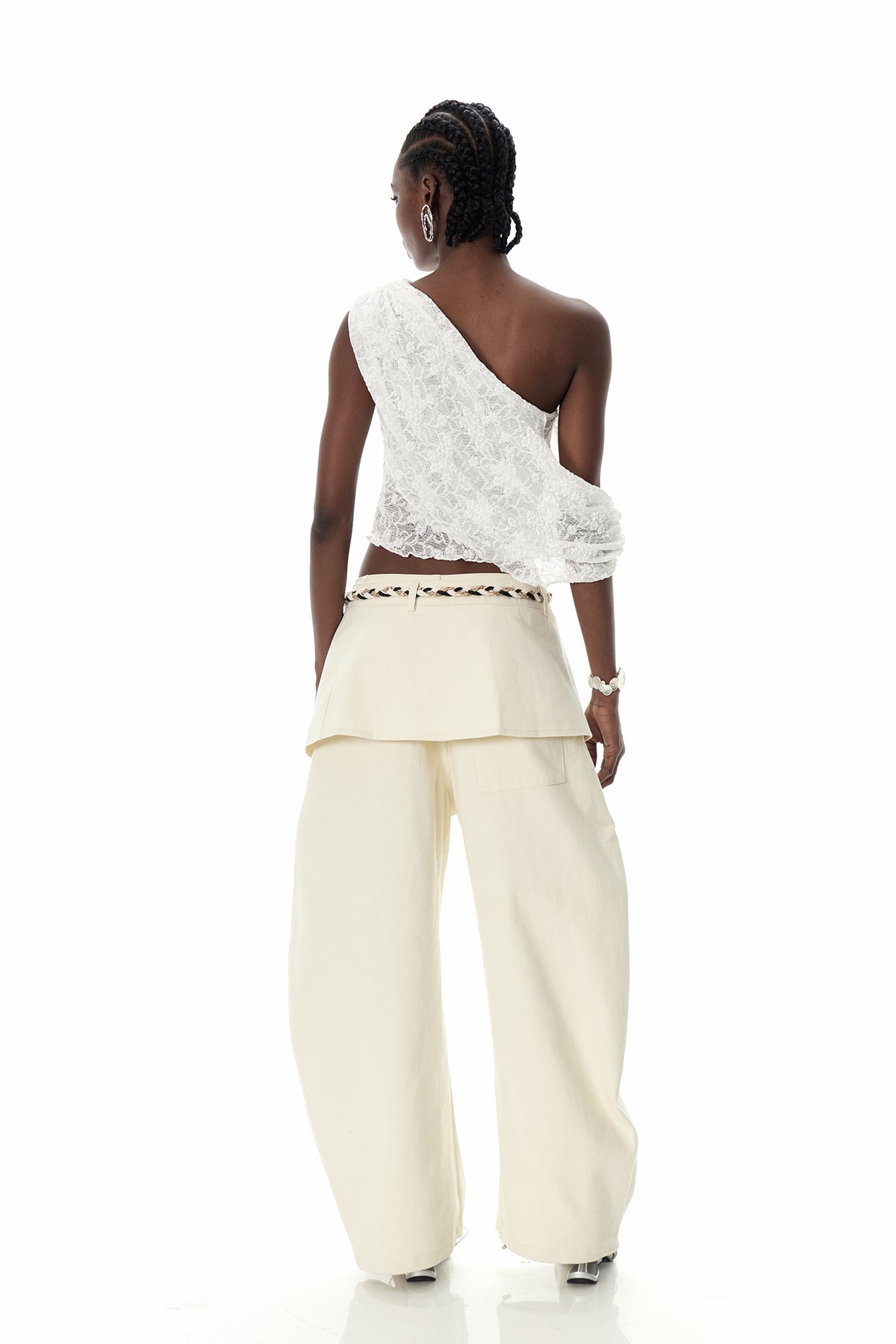 Cowal Asymmetric Lace Ruch Top