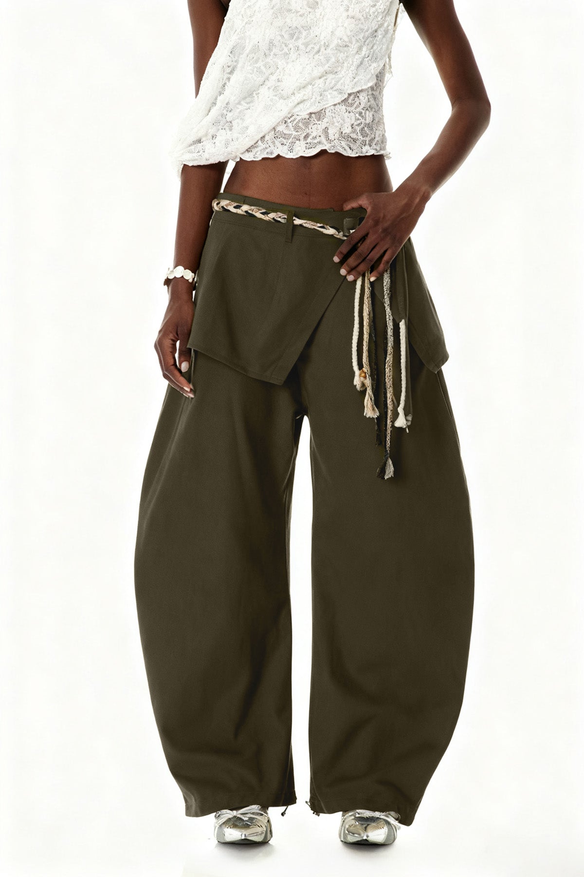 Cowessess Deconstruct Baggy Pants In Green