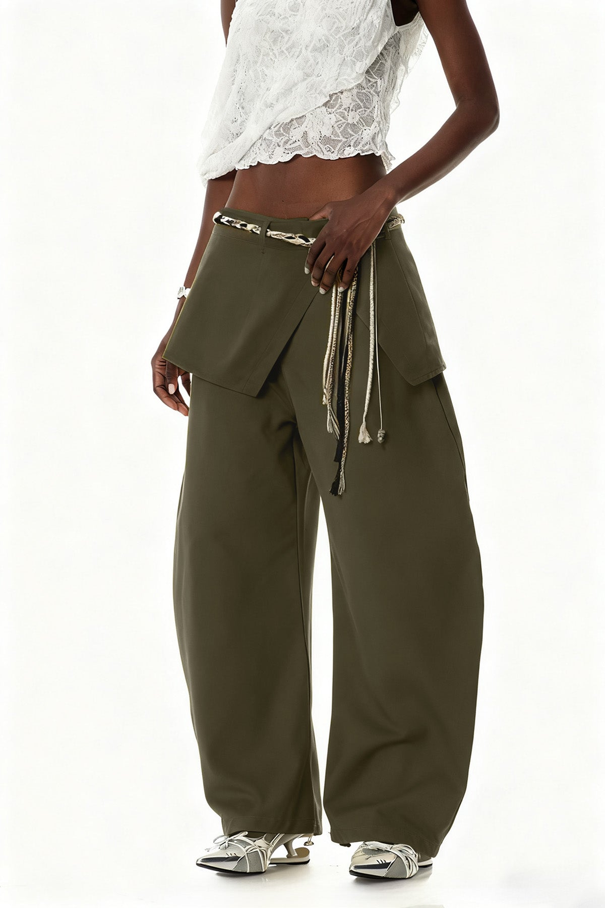 Cowessess Deconstruct Baggy Pants In Green